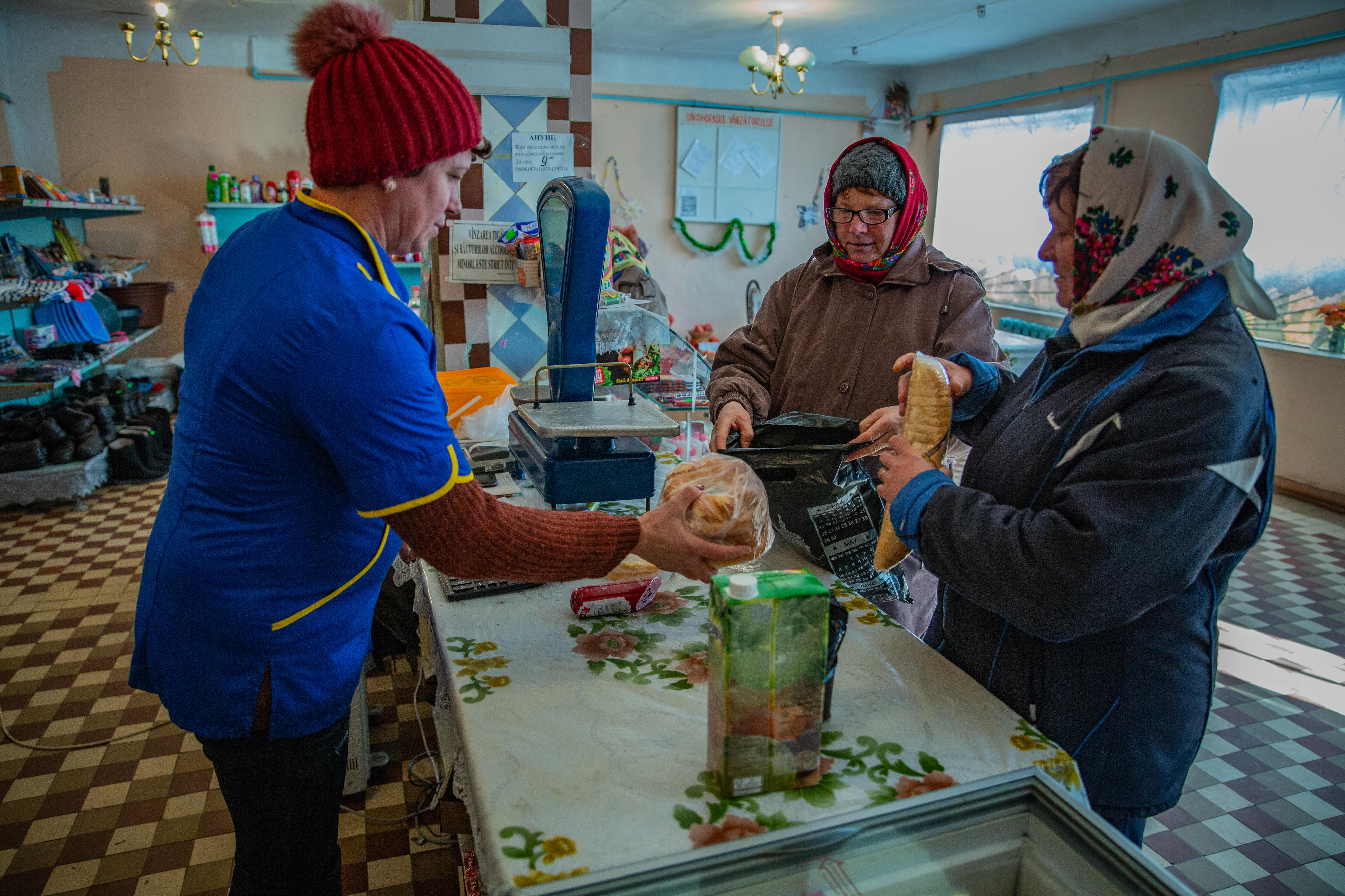 Women in a shop in Moldova