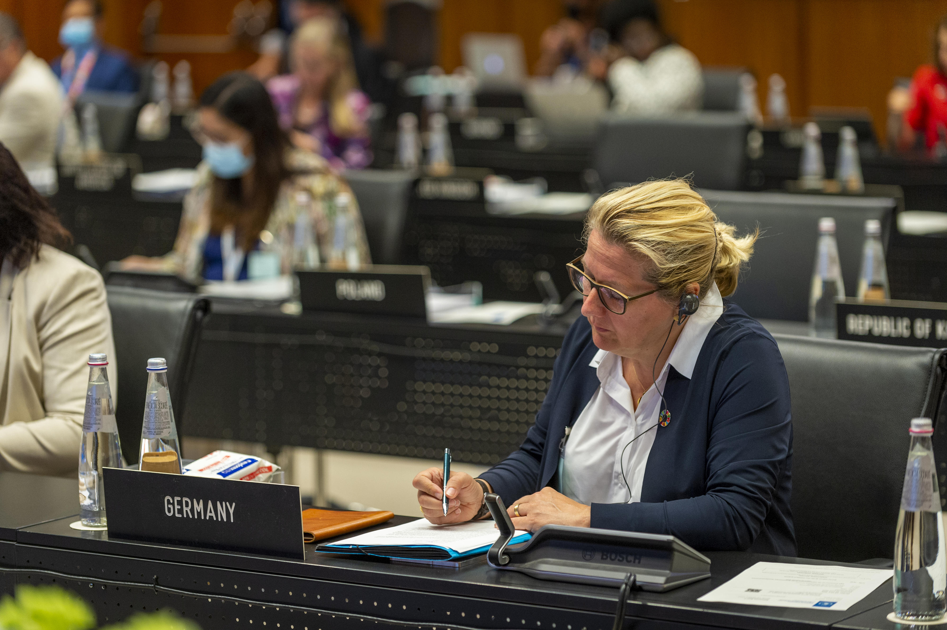 Entwicklungsministerin Svenja Schulze bei der Jahressitzung des Exekutivrats des UN-Welternährungsprogramms (WFP) in Rom im Juni 2022