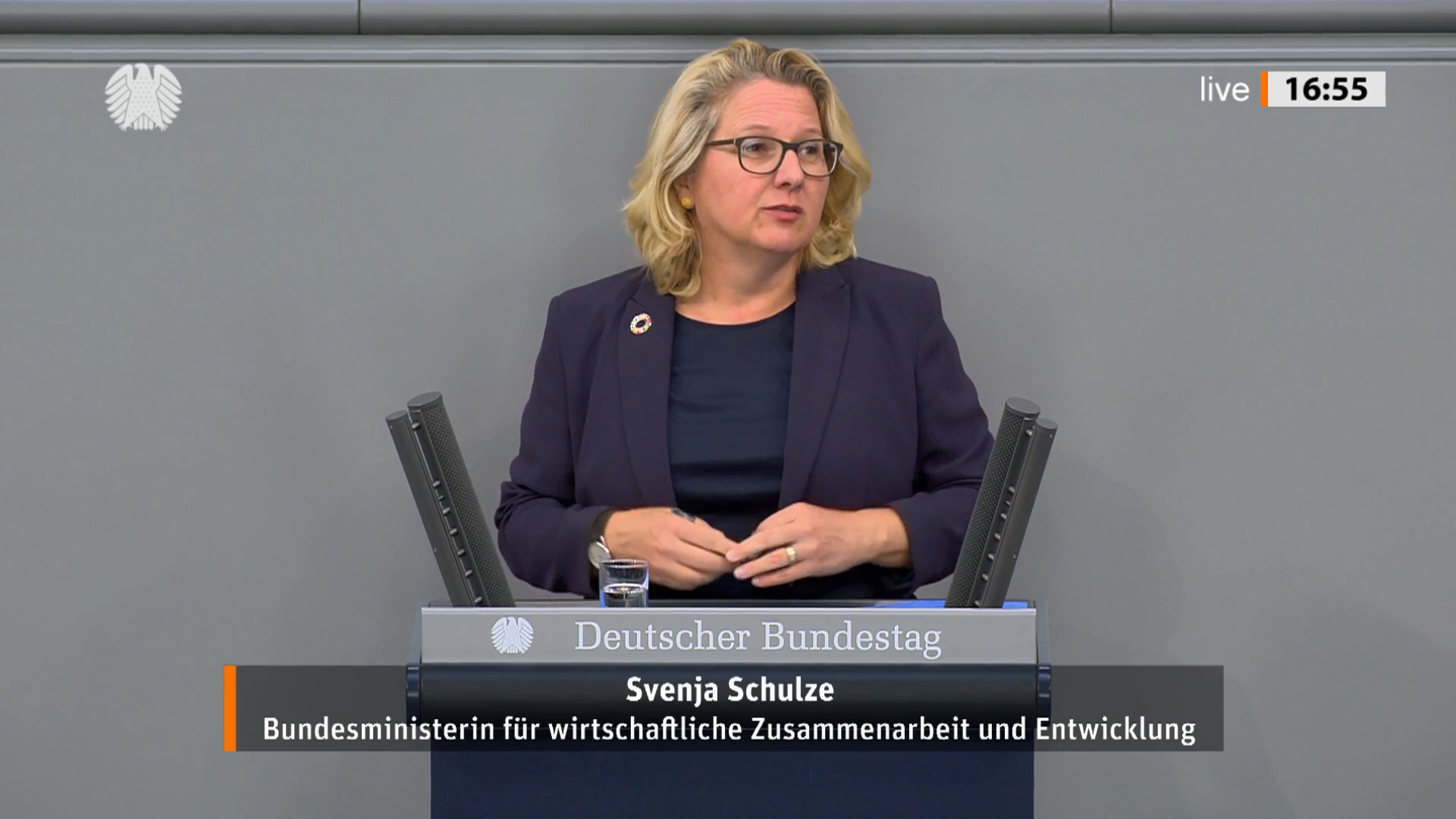 Entwicklungsministerin Svenja Schulze während ihrer Rede in der Debatte über den Haushalt 2023 im Deutschen Bundestag am 7. September 2022