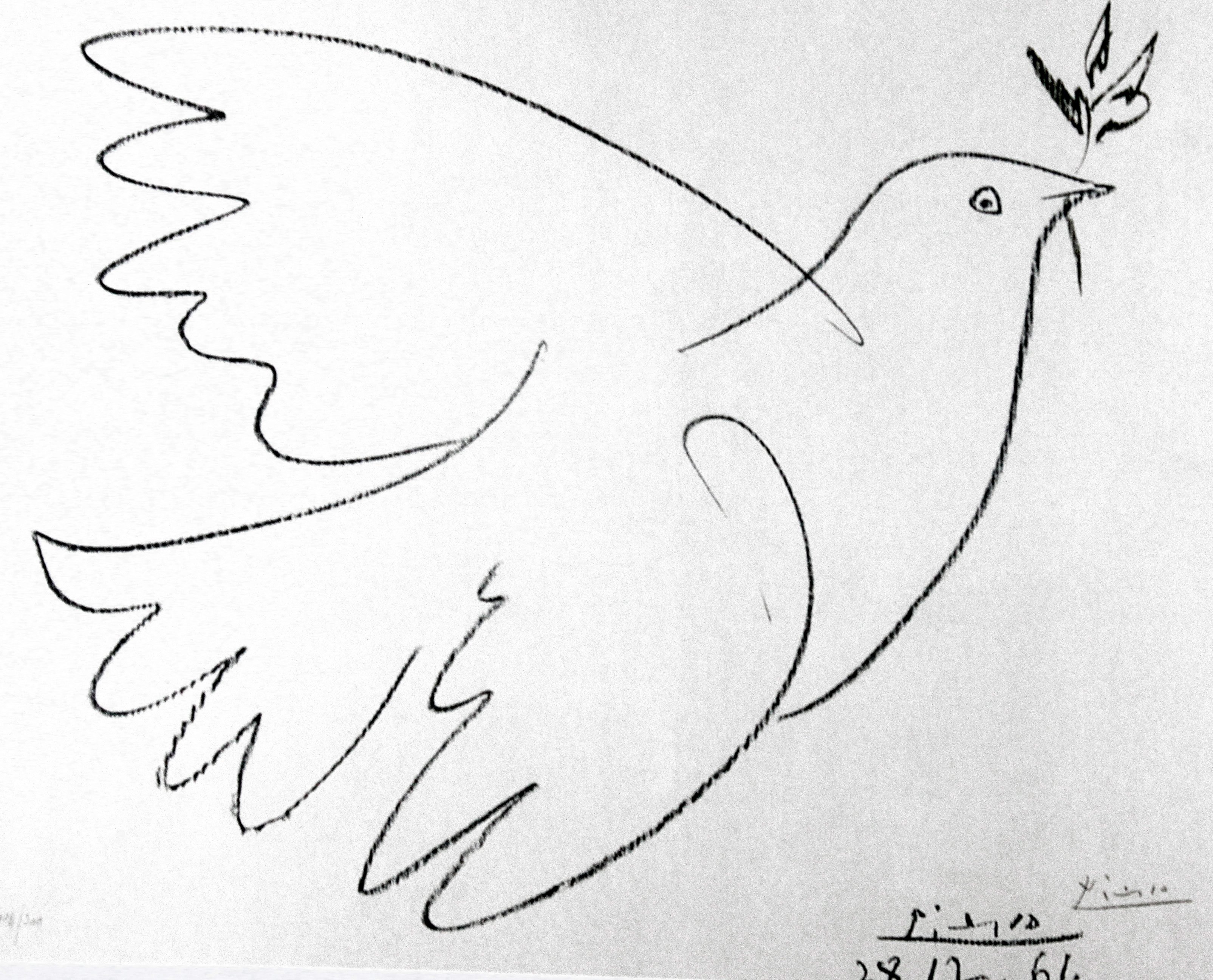 Ausschnitt aus dem Bild "Friedenstaube" von  Pablo Picasso (1961)