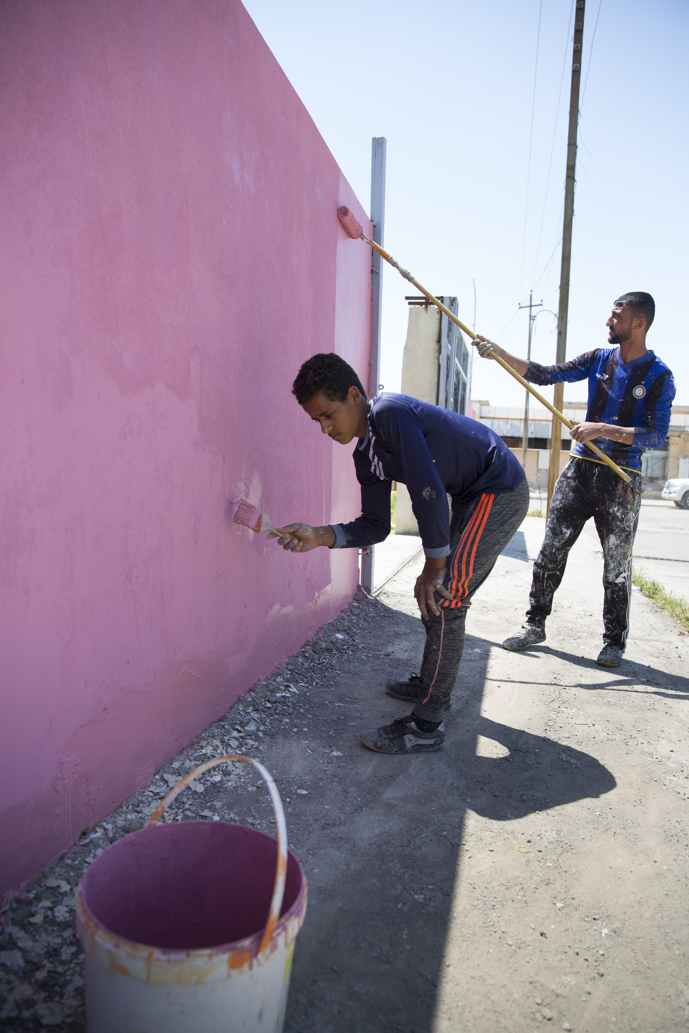 As part of a cash-for-work project in Mosul, a school is being rehabilitated.