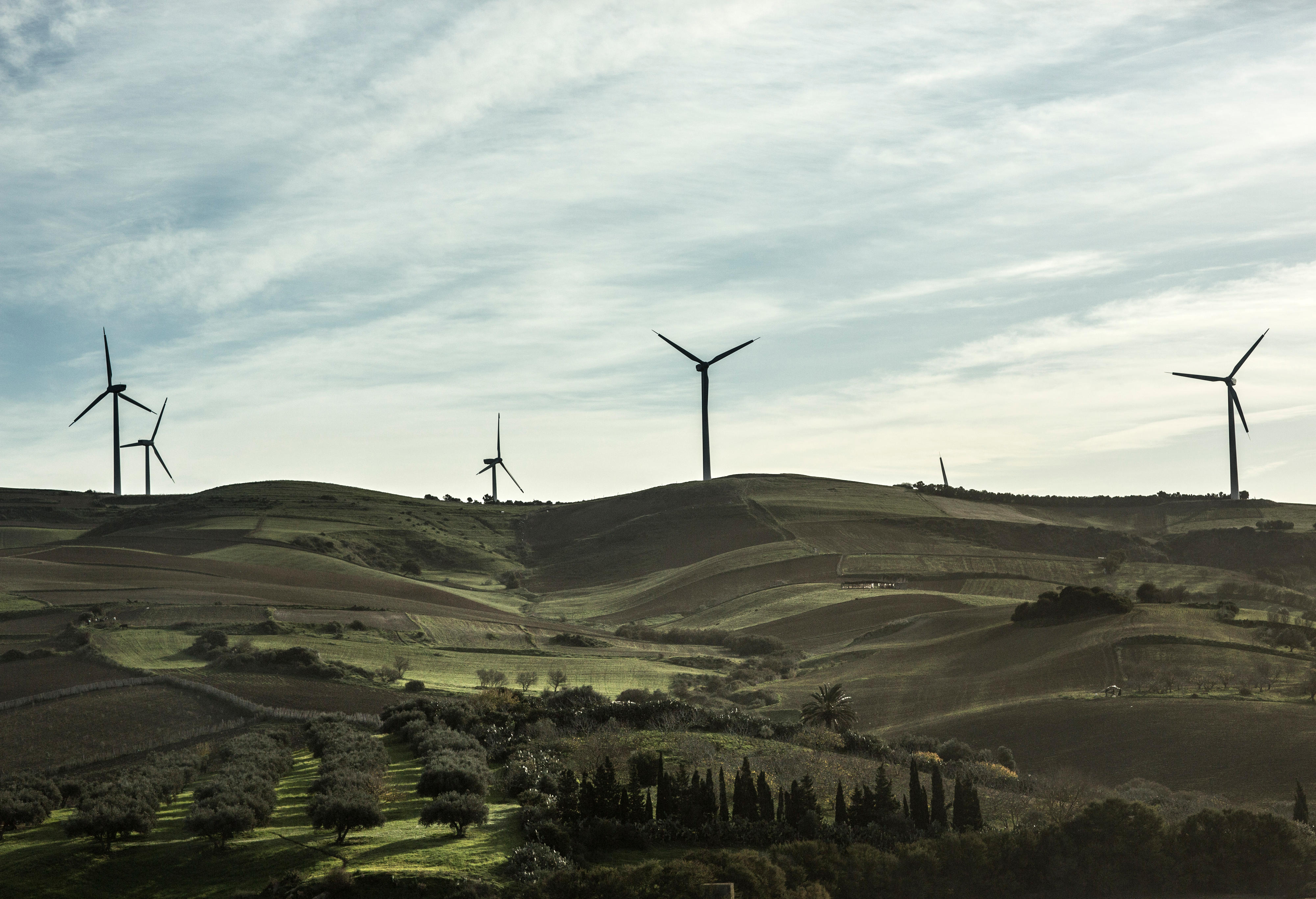 Wind turbines in El Alia, Tunisia