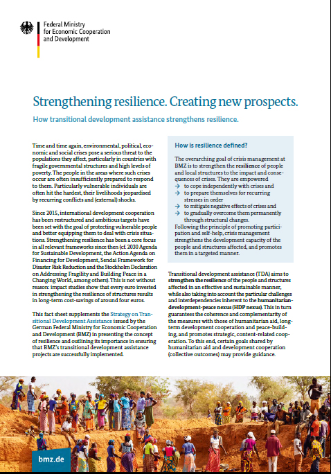 Cover factsheet Strengthening resilience. Creating new prospects.