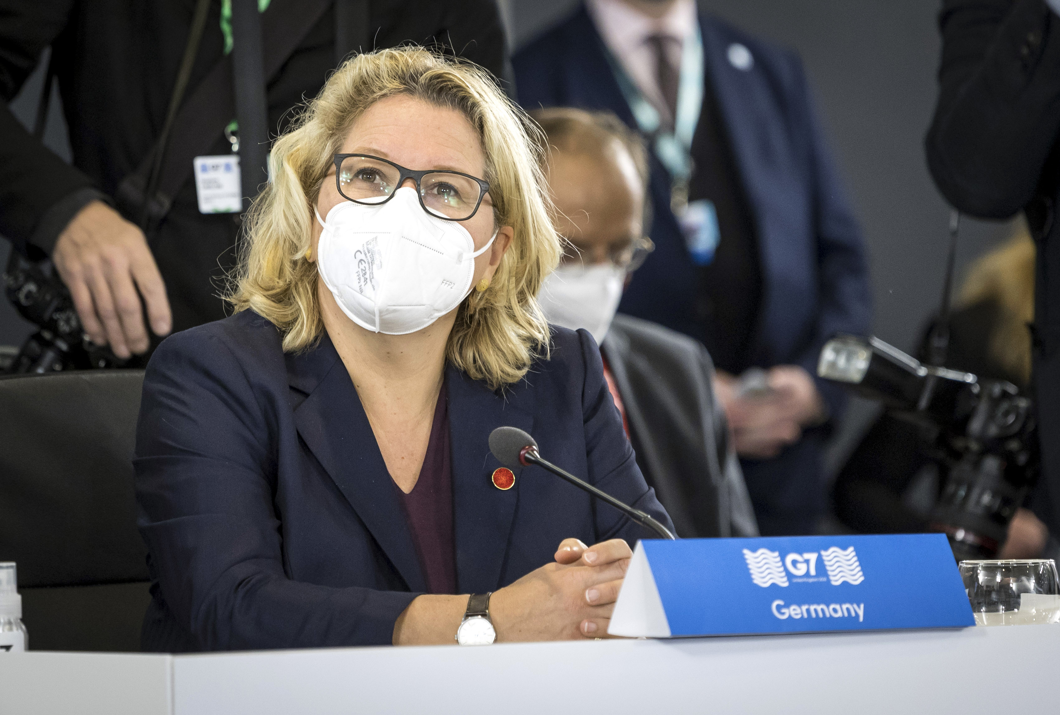 Federal Development Minister Svenja Schulze at the start of the last meeting of G7 foreign and development ministers under the British G7 Presidency, on 12 December 2021 in Liverpool.