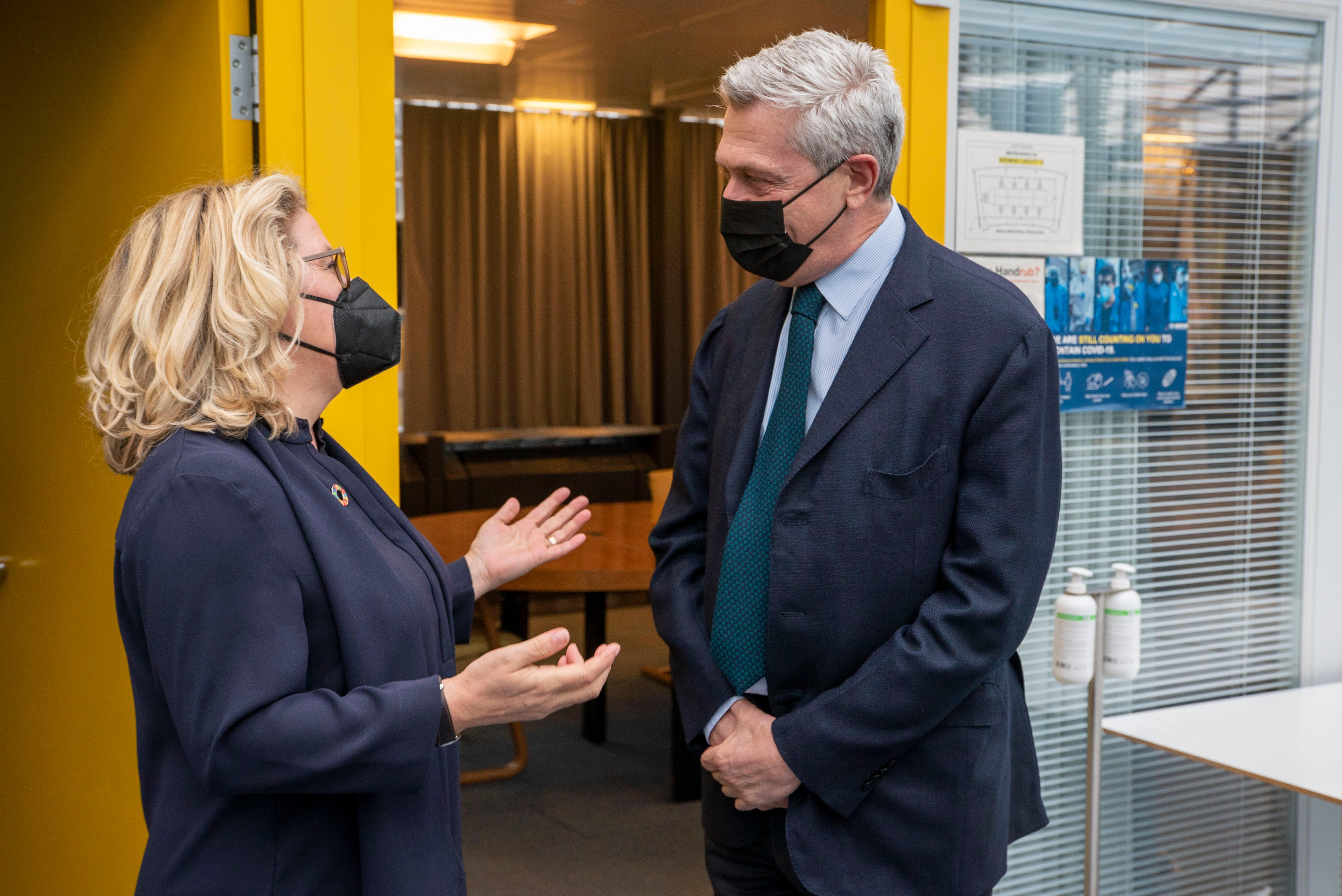 Development Minister Svenja Schulze meeting Filippo Grandi, UN High Commissioner for Refugees