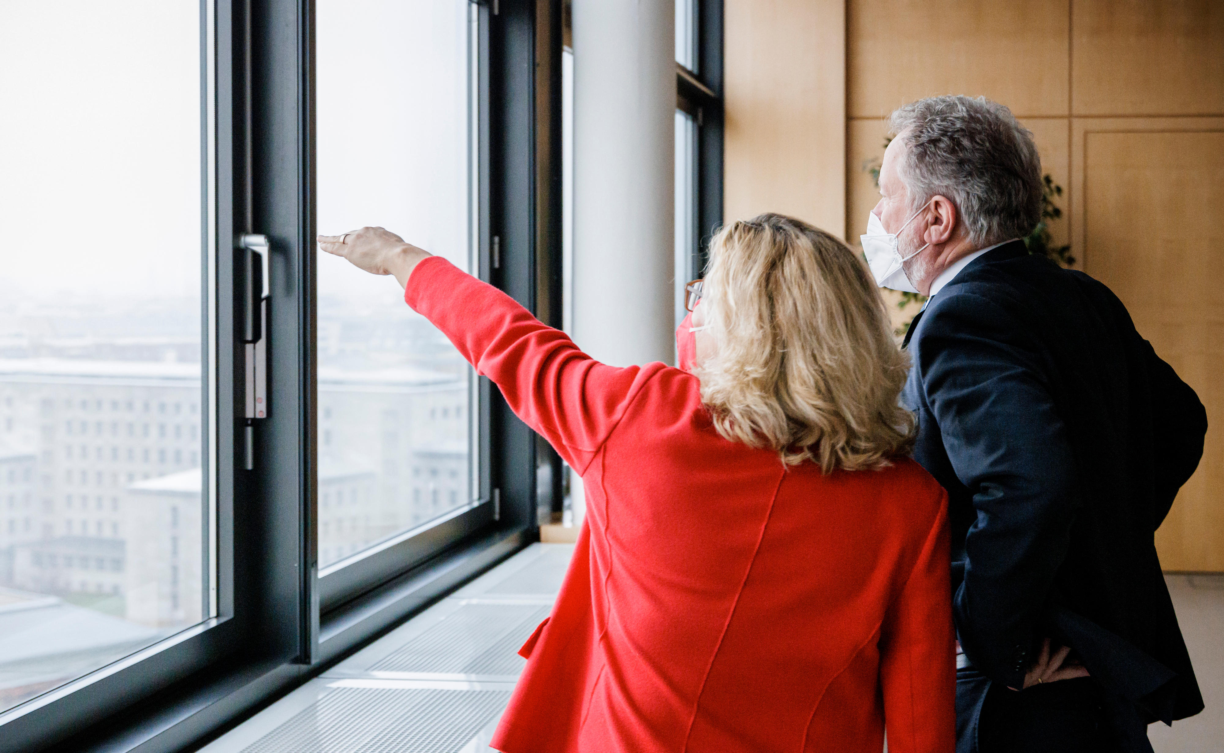 Development Minister Svenja Schulze with David Beasley, Executive Director of the UN World Food Programme (WFP), at the BMZ in Berlin