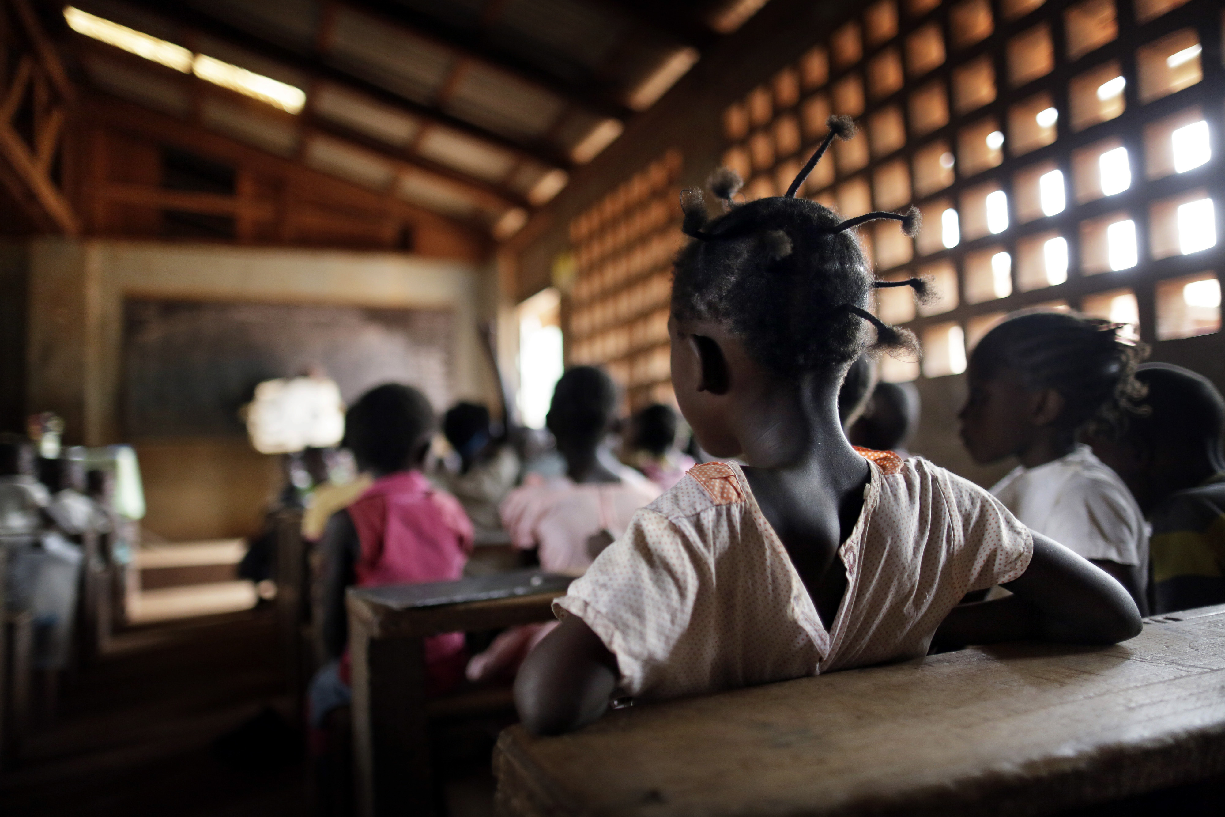 Girls in a school class in Bangui, Central African Republic