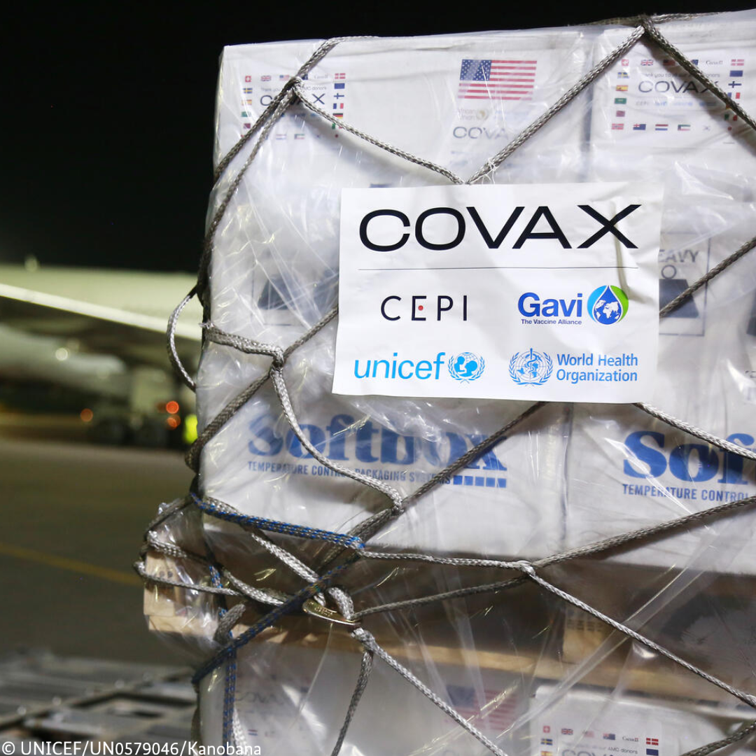 Delivery of vaccines at the airport of Rwanda's capital Kigali