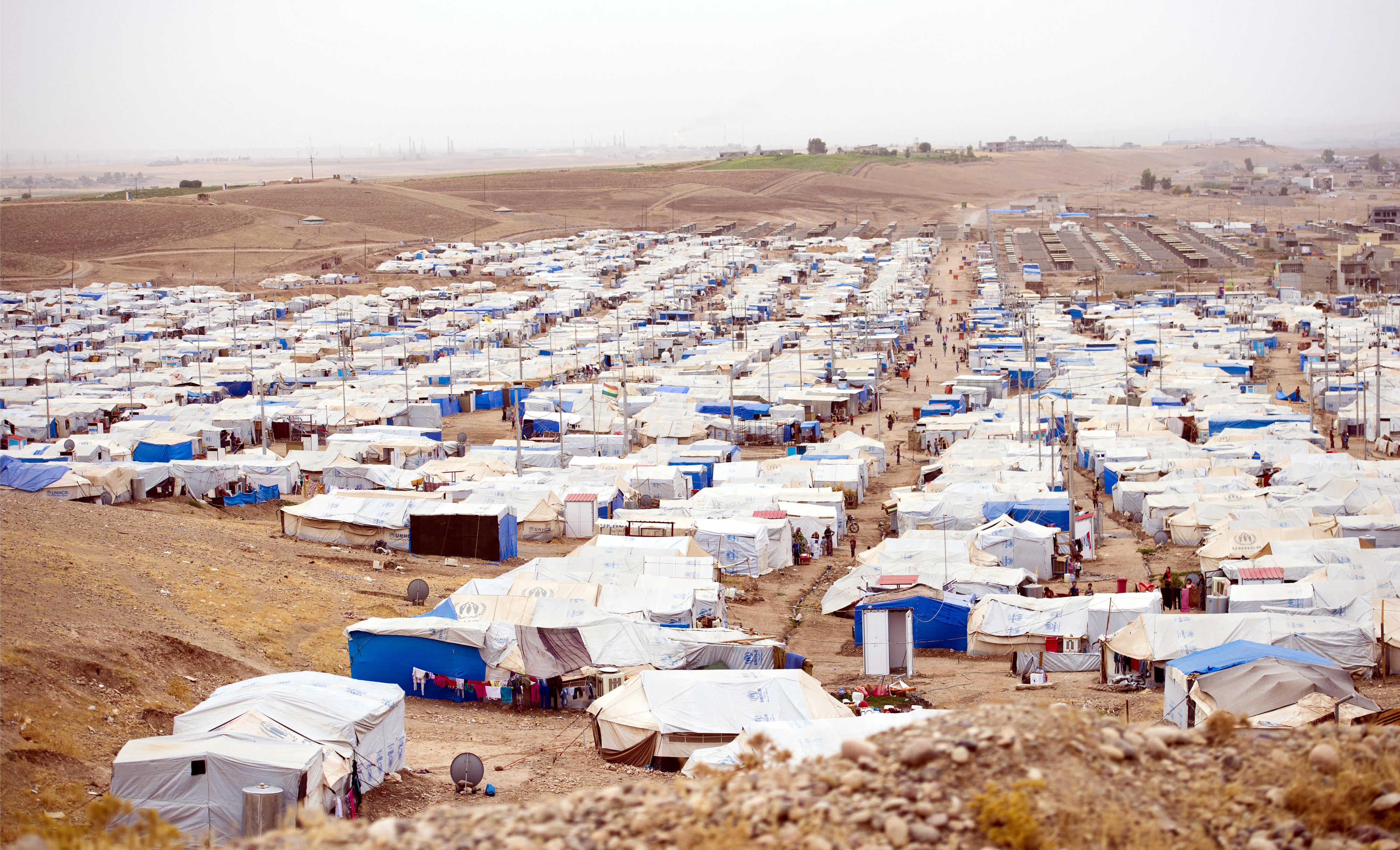 Das UNHCR-Camp für syrische Flüchtlinge in der Autonomen Region Kurdistan im Irak, Aufnahme von 2014