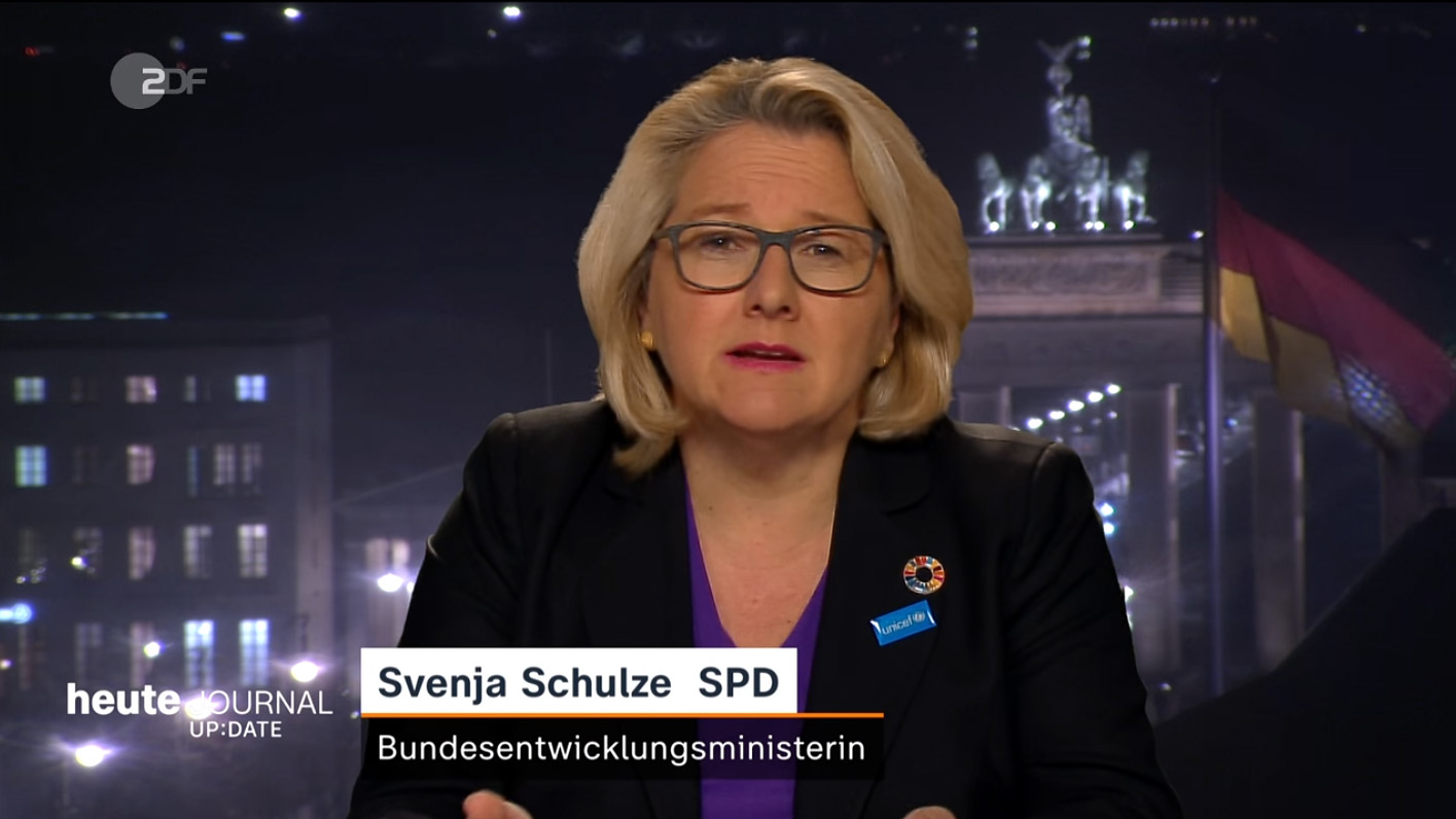 Bundesentwicklungsministerin Svenja Schulte im ZDF-Interview am 14.3.2022