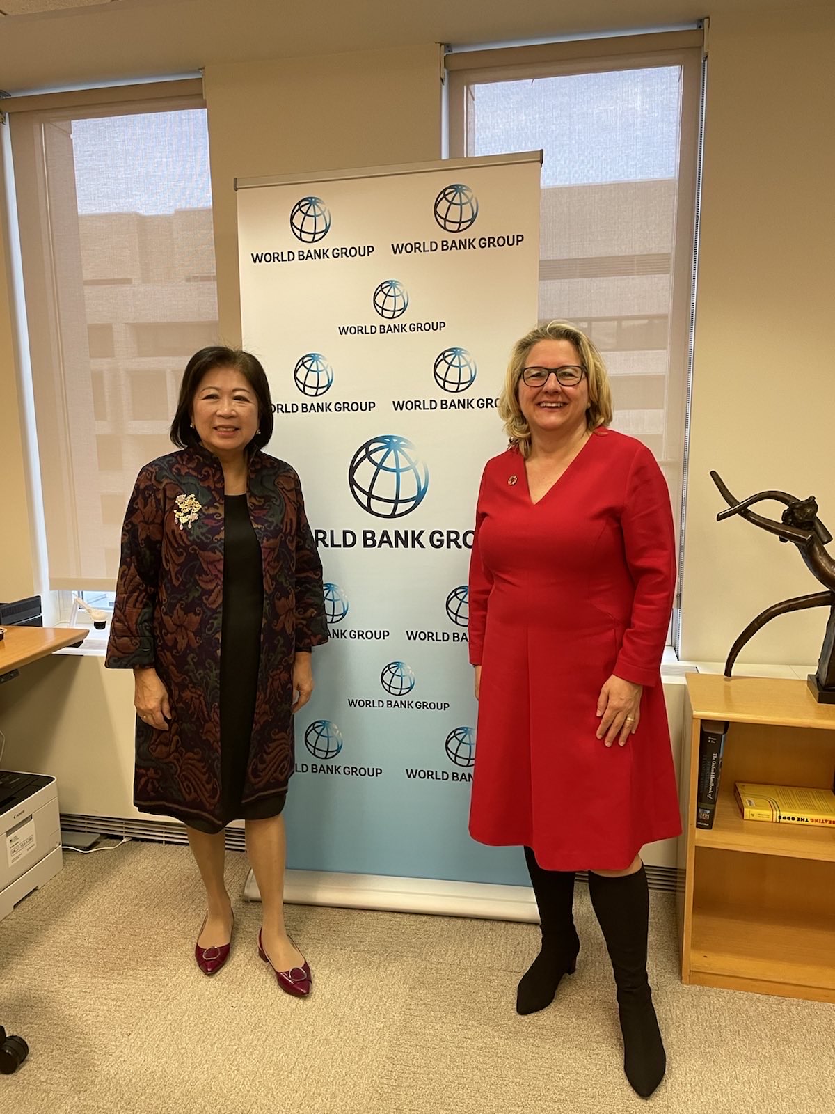 Über ein Bündnis für globale Ernährungssicherheit hat Entwicklungsministerin Svenja Schulze mit Mari Pangestu, geschäftsführende Direktorin der Weltbank für Entwicklungspolitik und Partnerschaften, gesprochen.