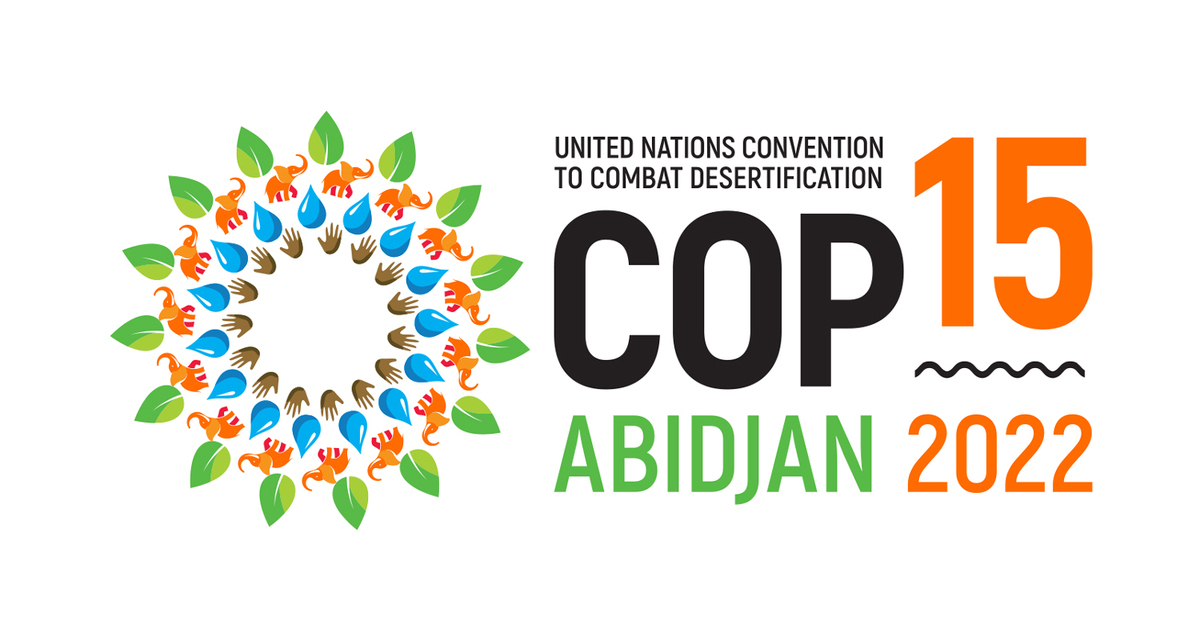 Logo der 15. Vertragsstaatenkonferenz der Konvention der Vereinten Nationen zur Bekämpfung der Wüstenbildung (UNCCD)