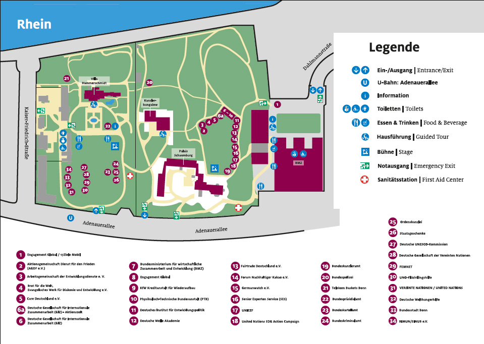 Lageplan des Tags der offenen Tür des BMZ in Bonn