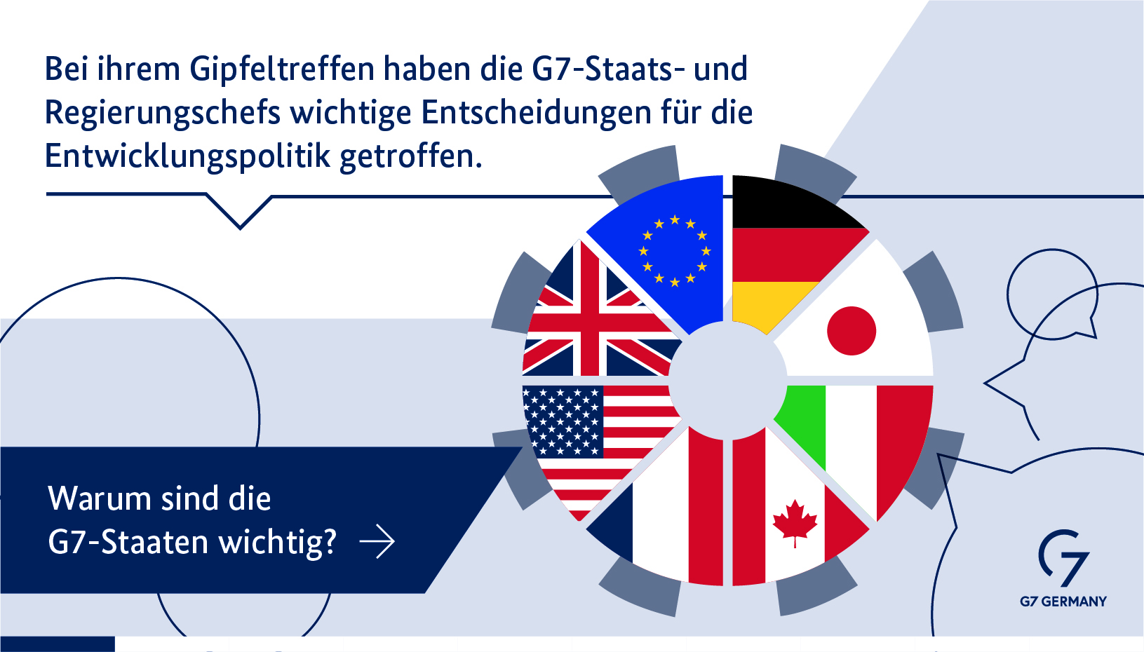 Bei ihrem Gipfeltreffen haben die G7-Staats- und -Regierungschefs wichtige Entscheidungen für die Entwicklungspolitik getroffen. Warum sind die G7-Staaten wichtig?