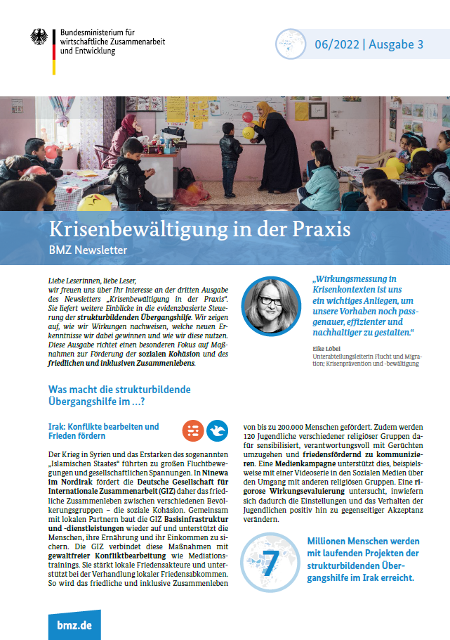 Titelblatt: Krisenbewältigung in der Praxis – BMZ-Newsletter | Ausgabe 3 (Juni 2022)