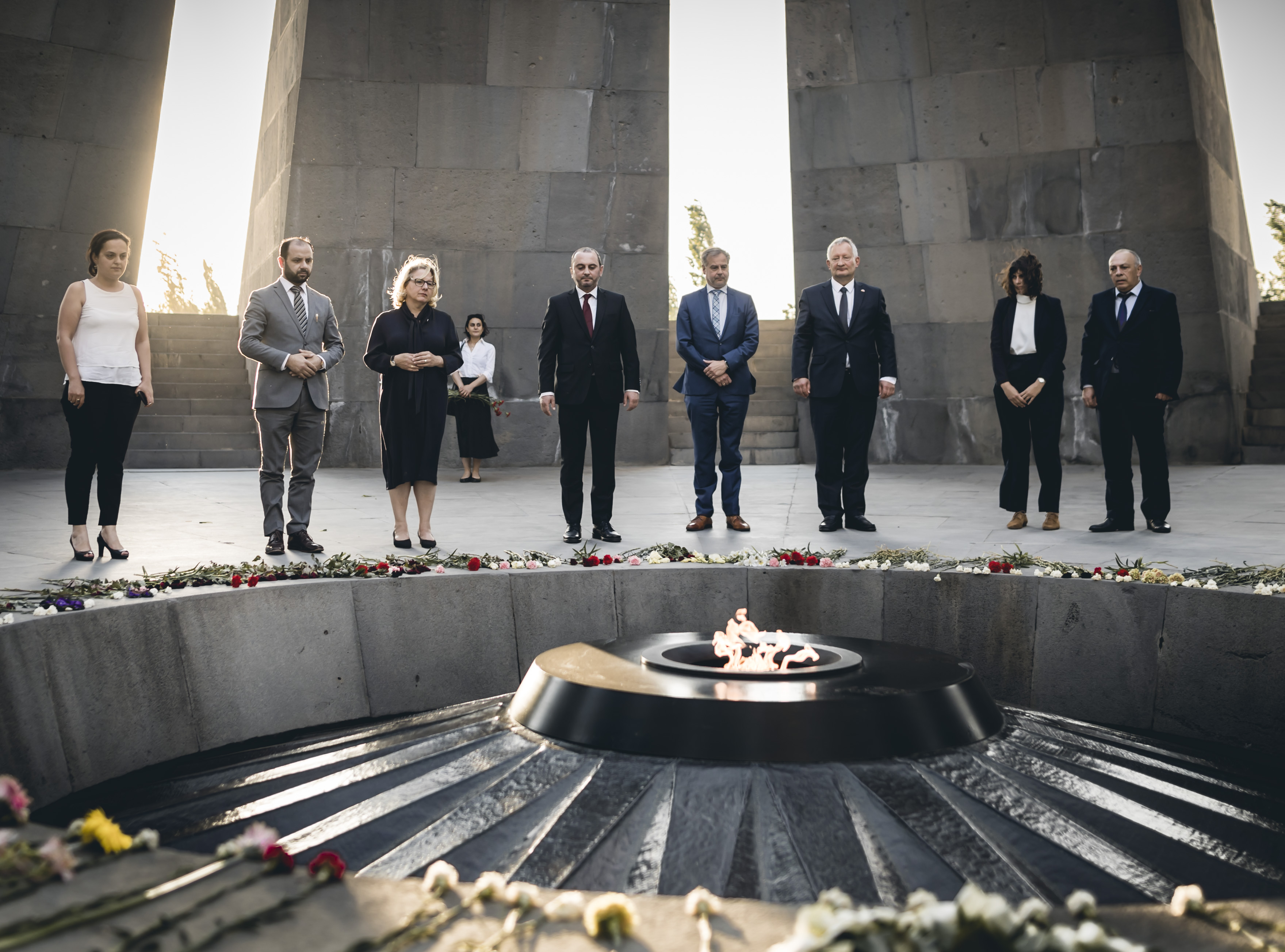 Bundesentwicklungsministerin Svenja Schulze besucht die Gedenkstätte Zizernakaberd in Eriwan, Armenien