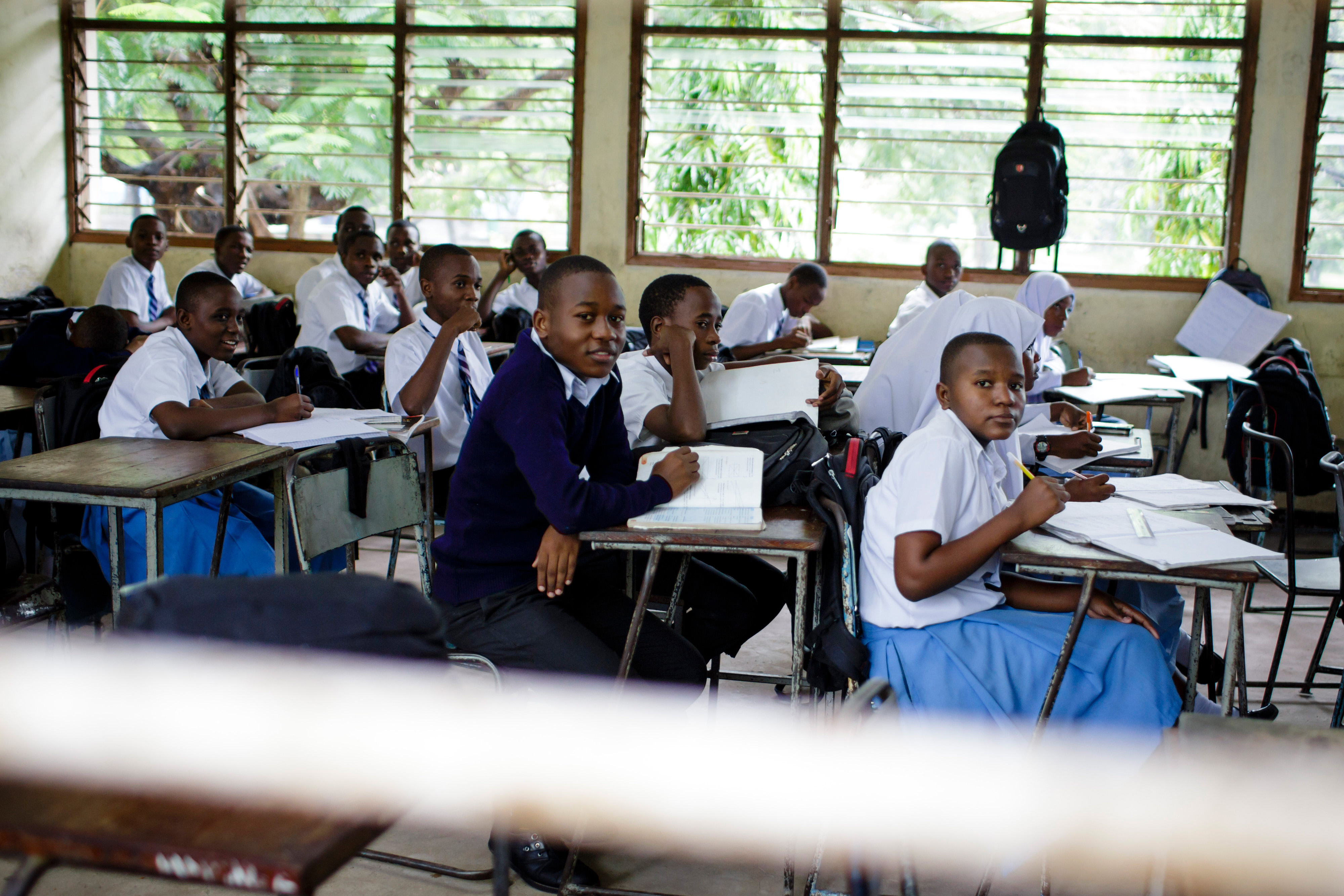 School lessons in Dar es Salaam, the largest city in Tanzania