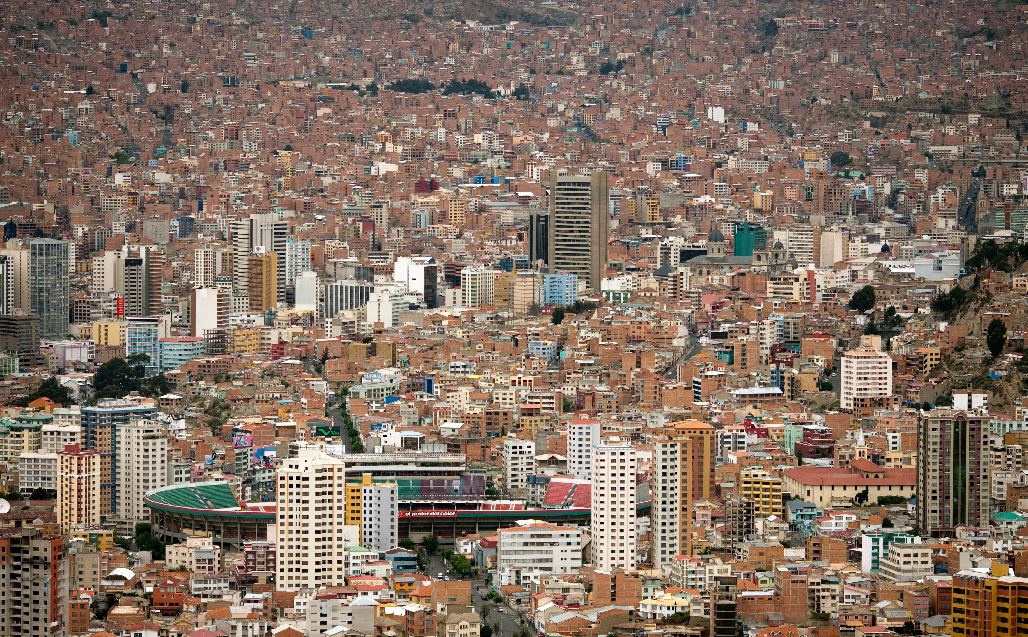 View of the Bolivian capital La Paz