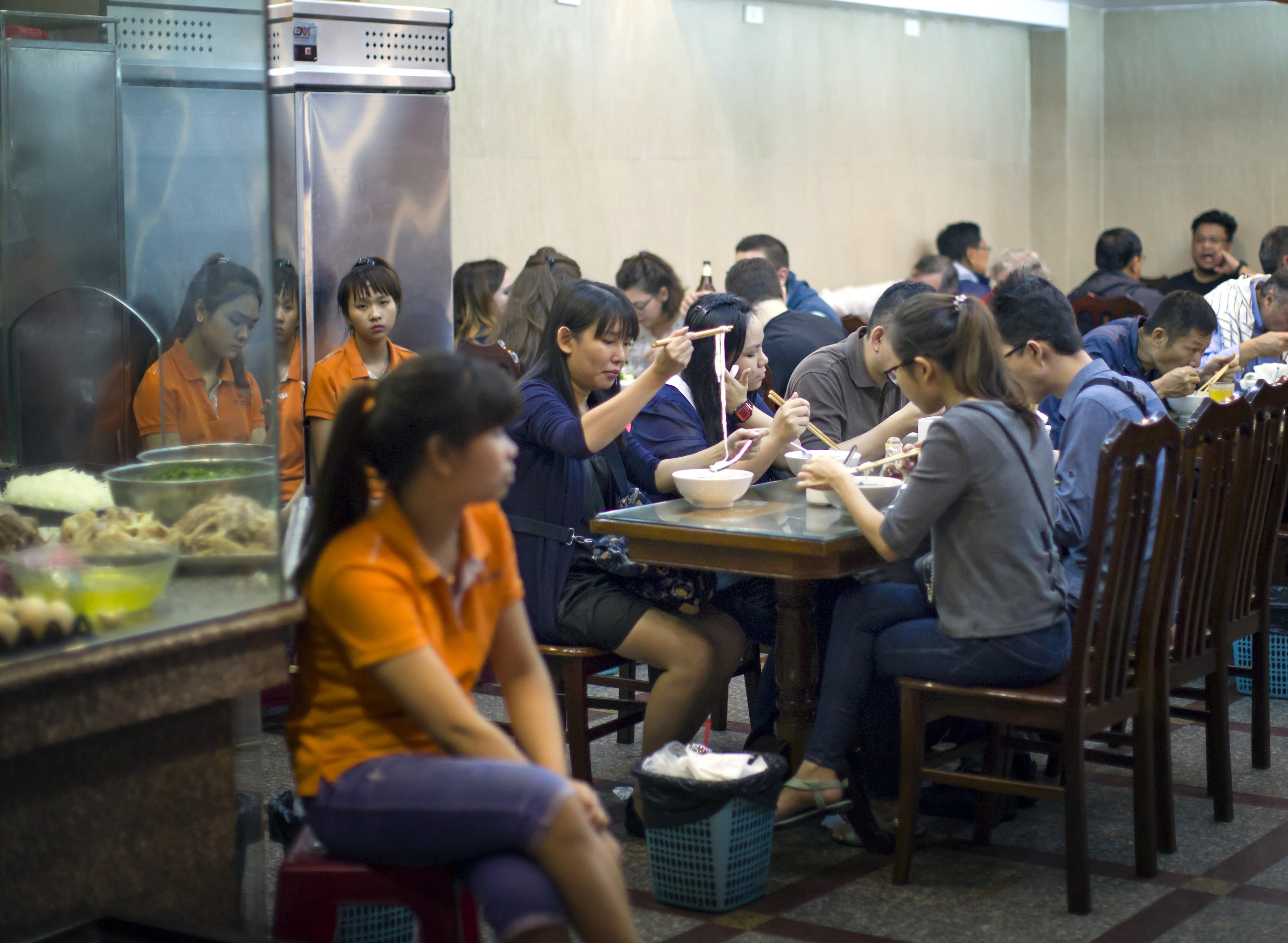 A snack bar in Hanoi, Viet Nam