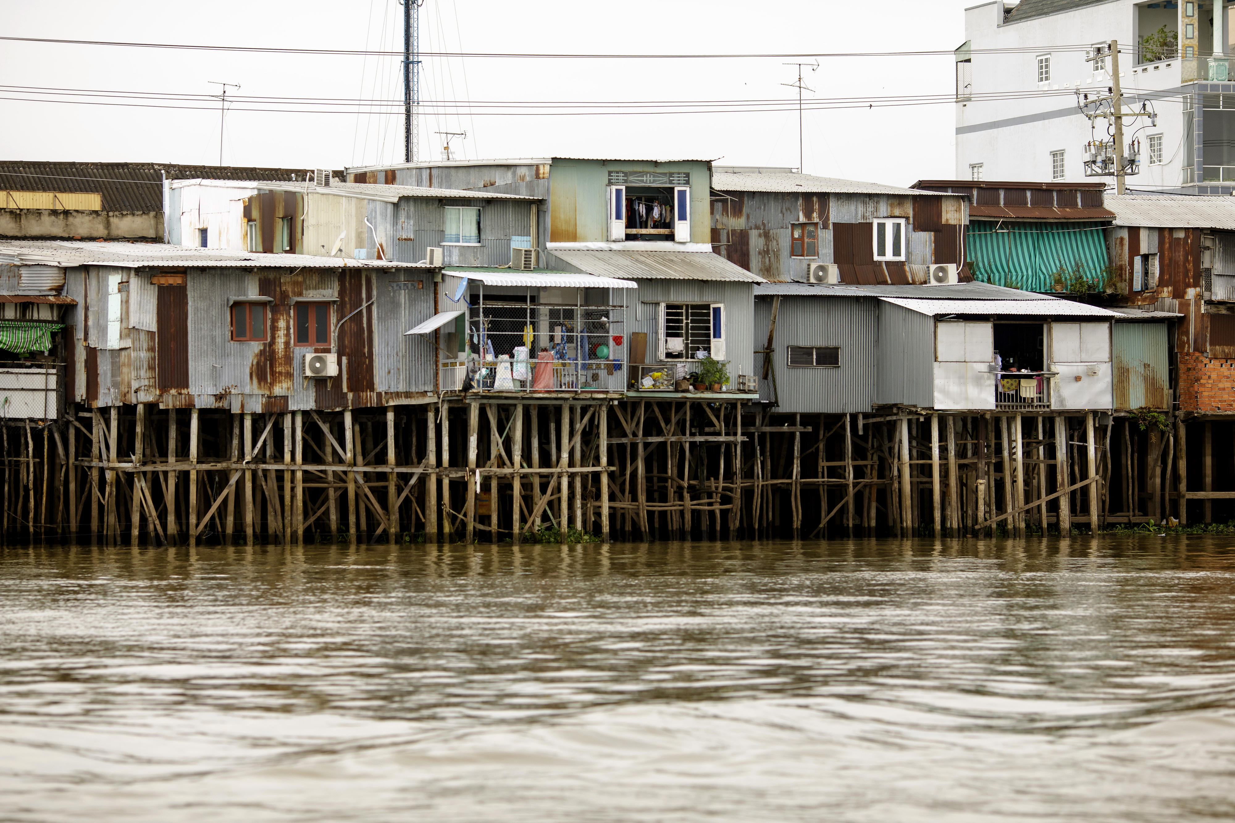 Houses by the Mekong river