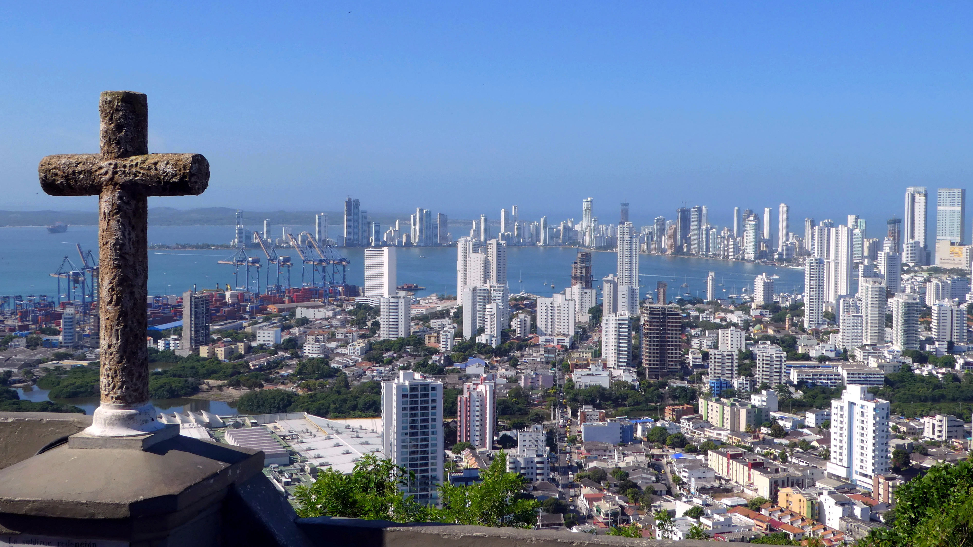 View of the city of Cartagena on the Colombian Caribbean coast
