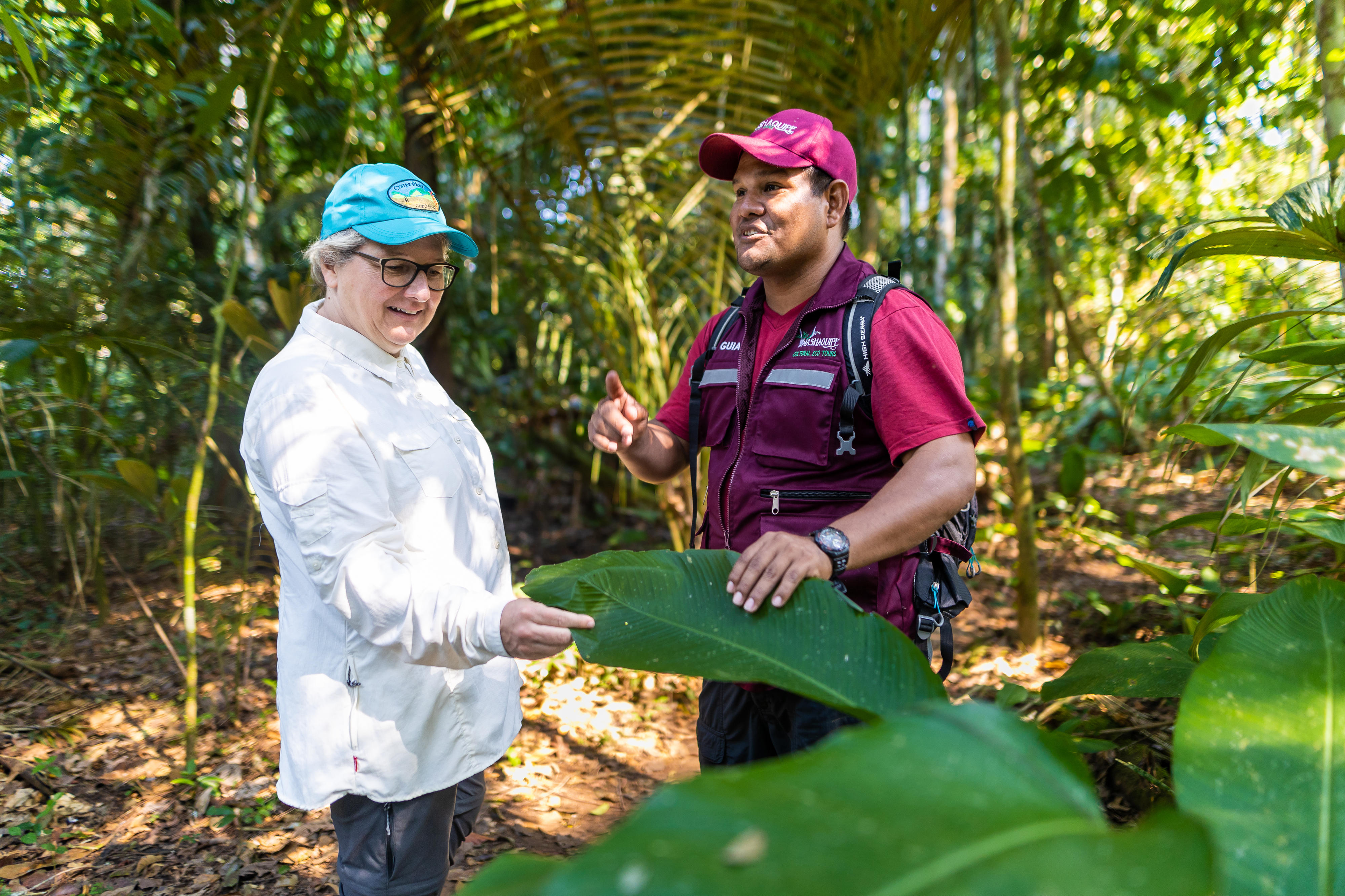 Bundesentwicklungsministerin Svenja Schulze während einer Führung durch den Madidi-Nationalpark