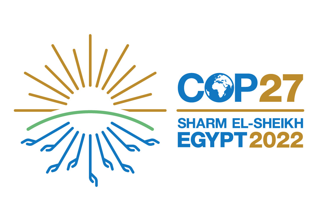 Logo der COP27 in Sharm el-Sheikh, Ägypten
