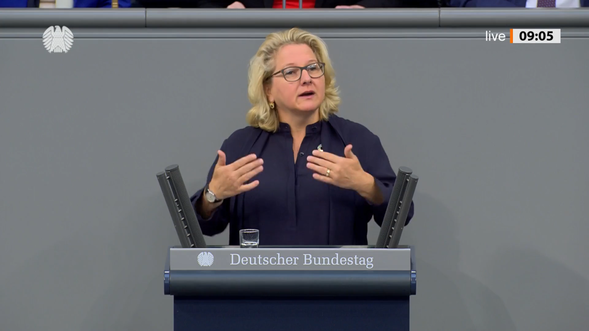 Bundesentwicklungsministerin Svenja Schulze während ihrer Rede im Deutschen Bundestag am 29. September 2022