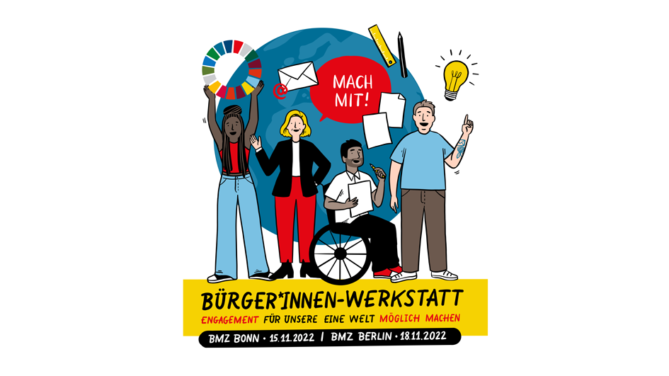 Logo: Bürger*innen-Werkstatt „Engagement für unsere EINE WELT möglich machen“
