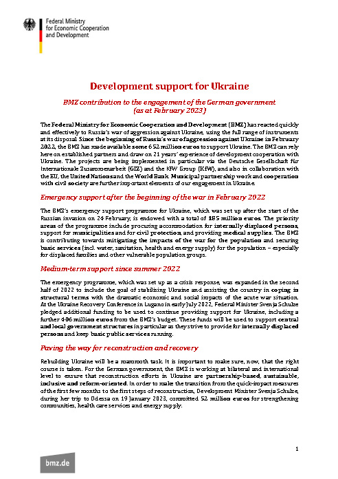 Cover Factsheet development support for Ukraine