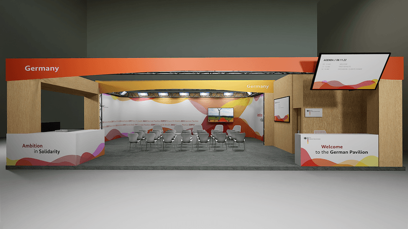 Rendering of the German Pavilion at COP27 in Sharm el-Sheikh