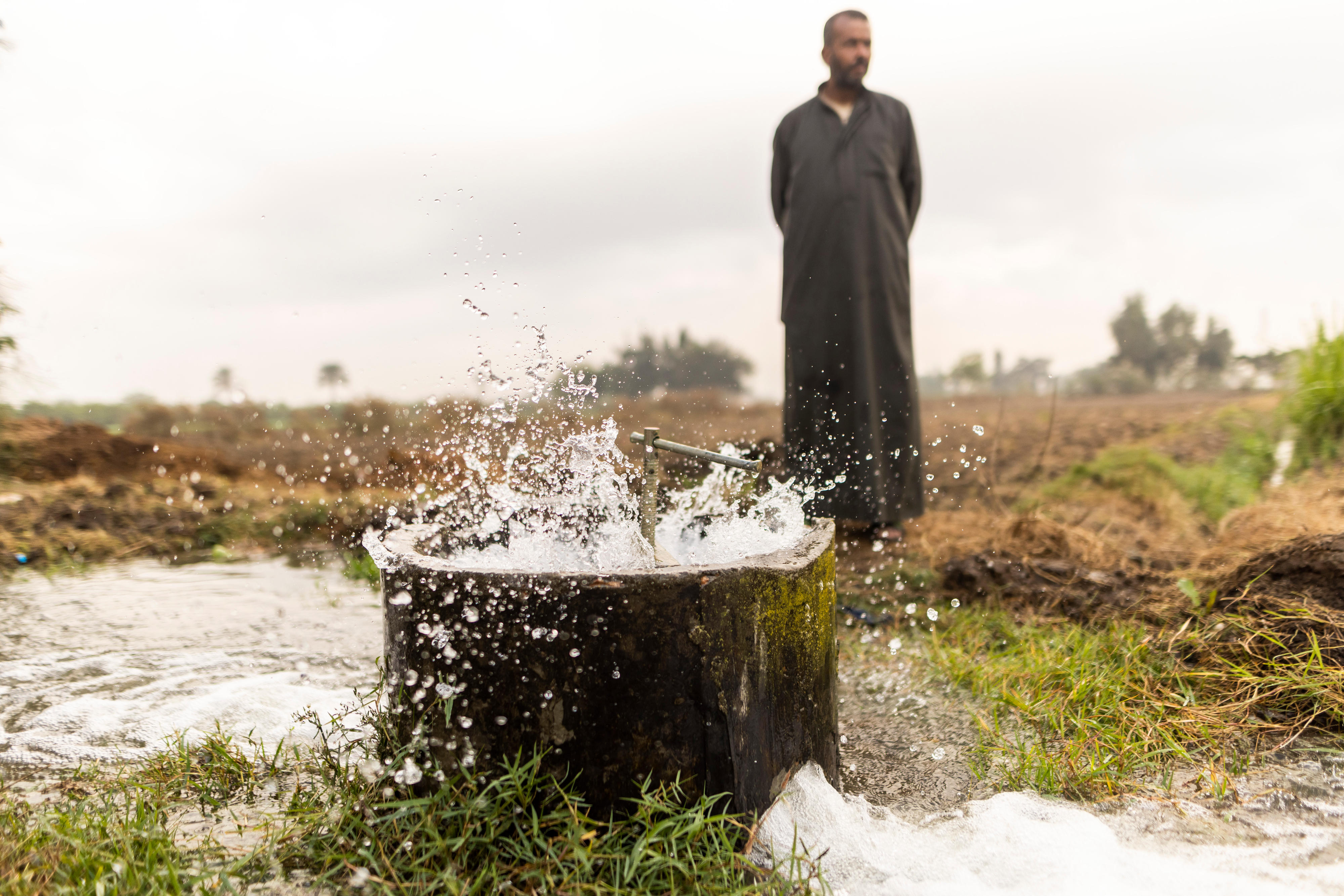 Bewässerungsstelle eines Projekts zur Verbesserung des Bewässerungssystems in ländlichen Gebieten in Ägypten