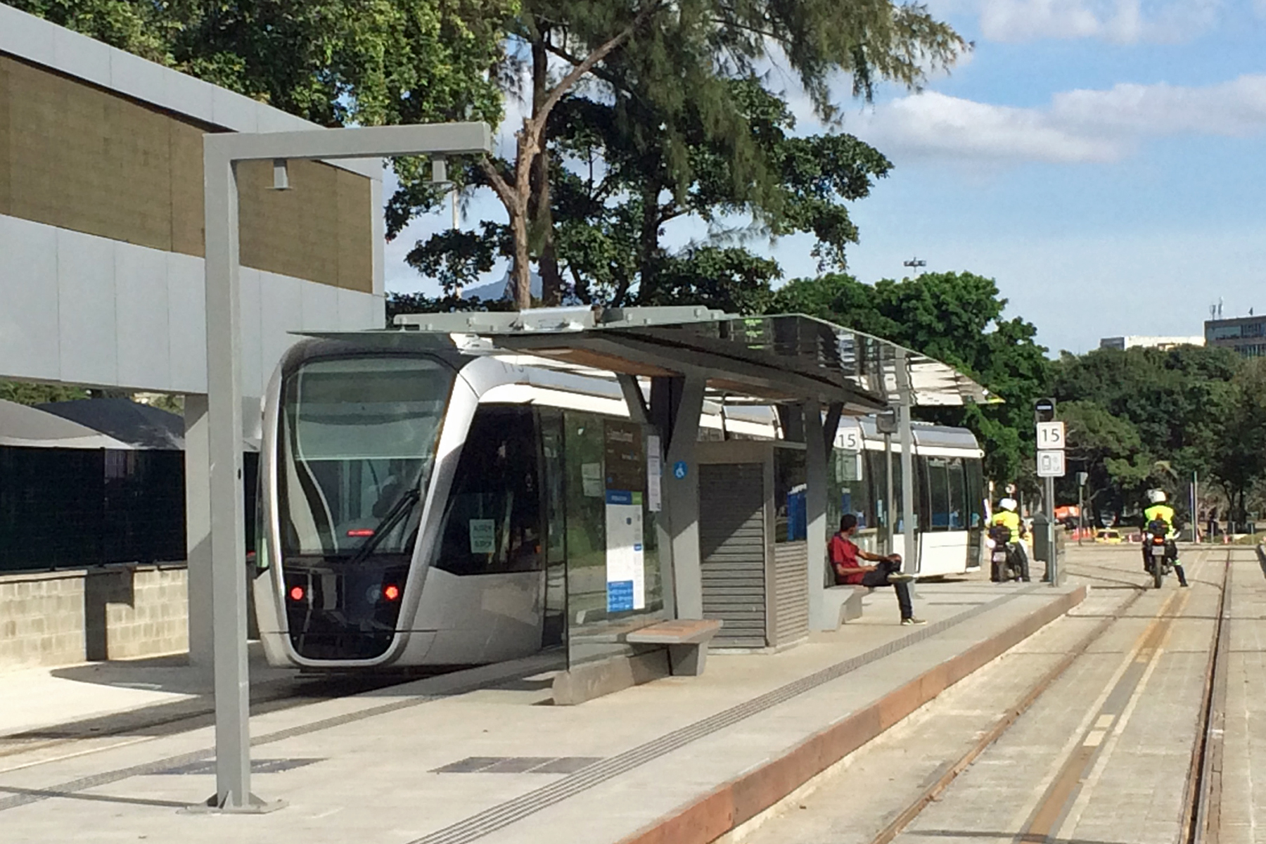 Tram stop in Rio de Janeiro, Brasilien