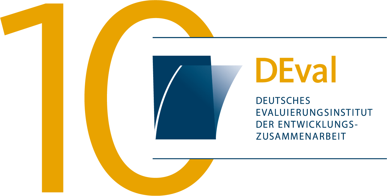 Logo: Zehn Jahre Deutsches Evaluierungsinstitut der Entwicklungzusammenarbeit