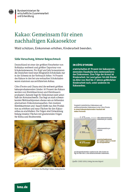 Titelblatt: Kakao: Gemeinsam für einen nachhaltigen Kakaosektor