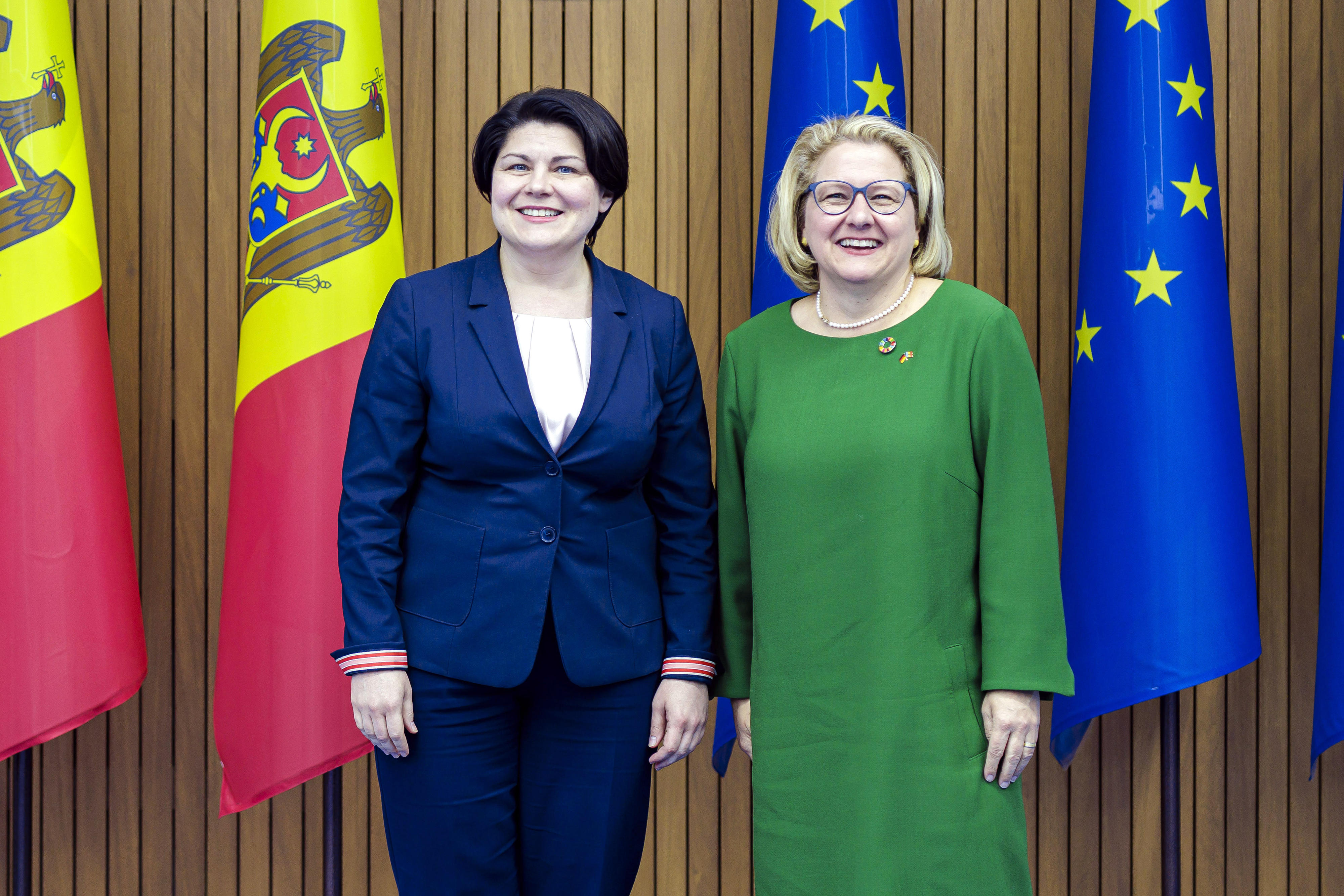 Natalia Gavriliţa, Premierministerin der Republik Moldau, und Bundesentwicklungsministerin Svenja Schulze
