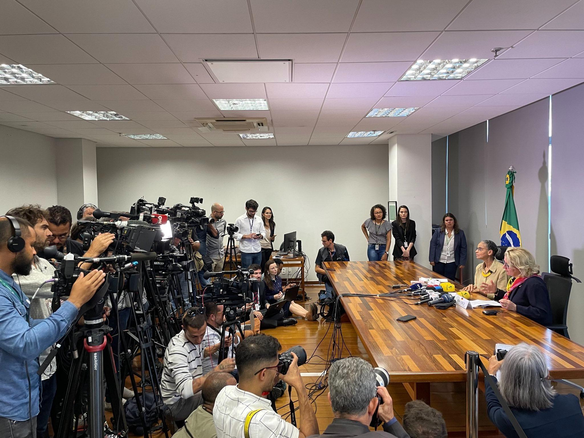 Pressekonferenz mit Bundesentwicklungsministerin Svenja Schulze und der brasilianischen Umweltministerin Marina Silva