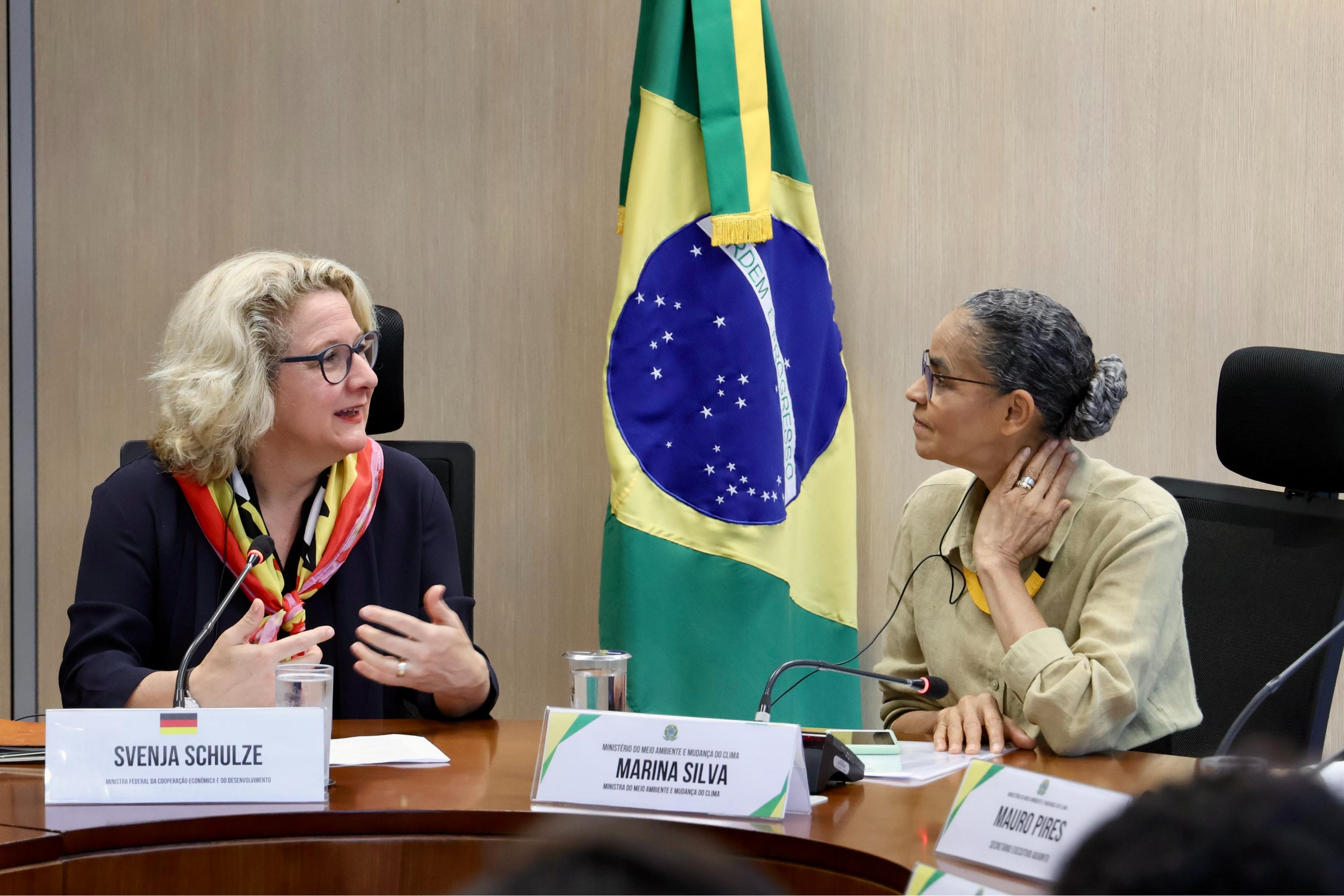 Development Minister Svenja Schulze and Brazil’s Environment Minister Marina Silva