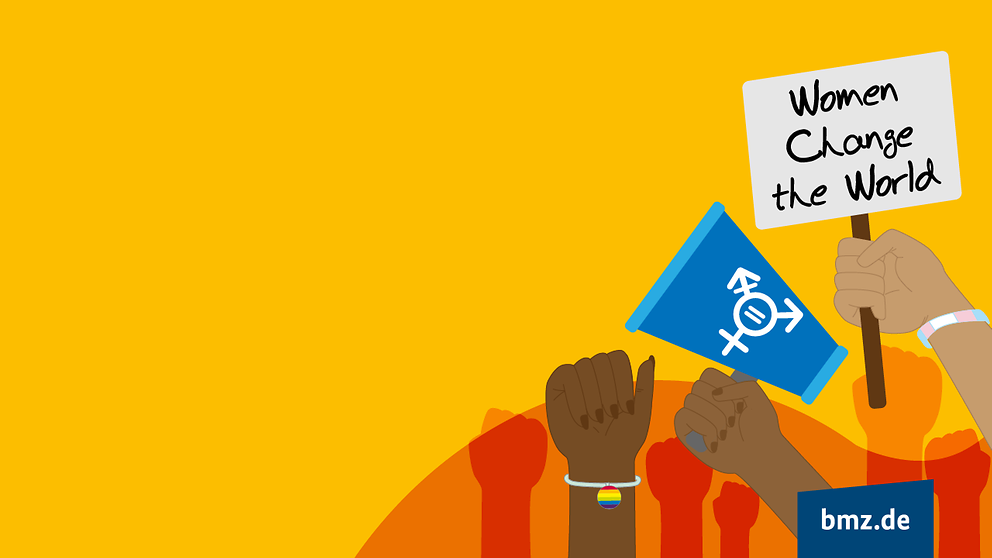 Grafik: Die Zukunft der Entwicklungspolitik ist feministisch. Die neue Podcast-Folge mit Svenja Schulze und Kristina Lunz: Jetzt reinhören!