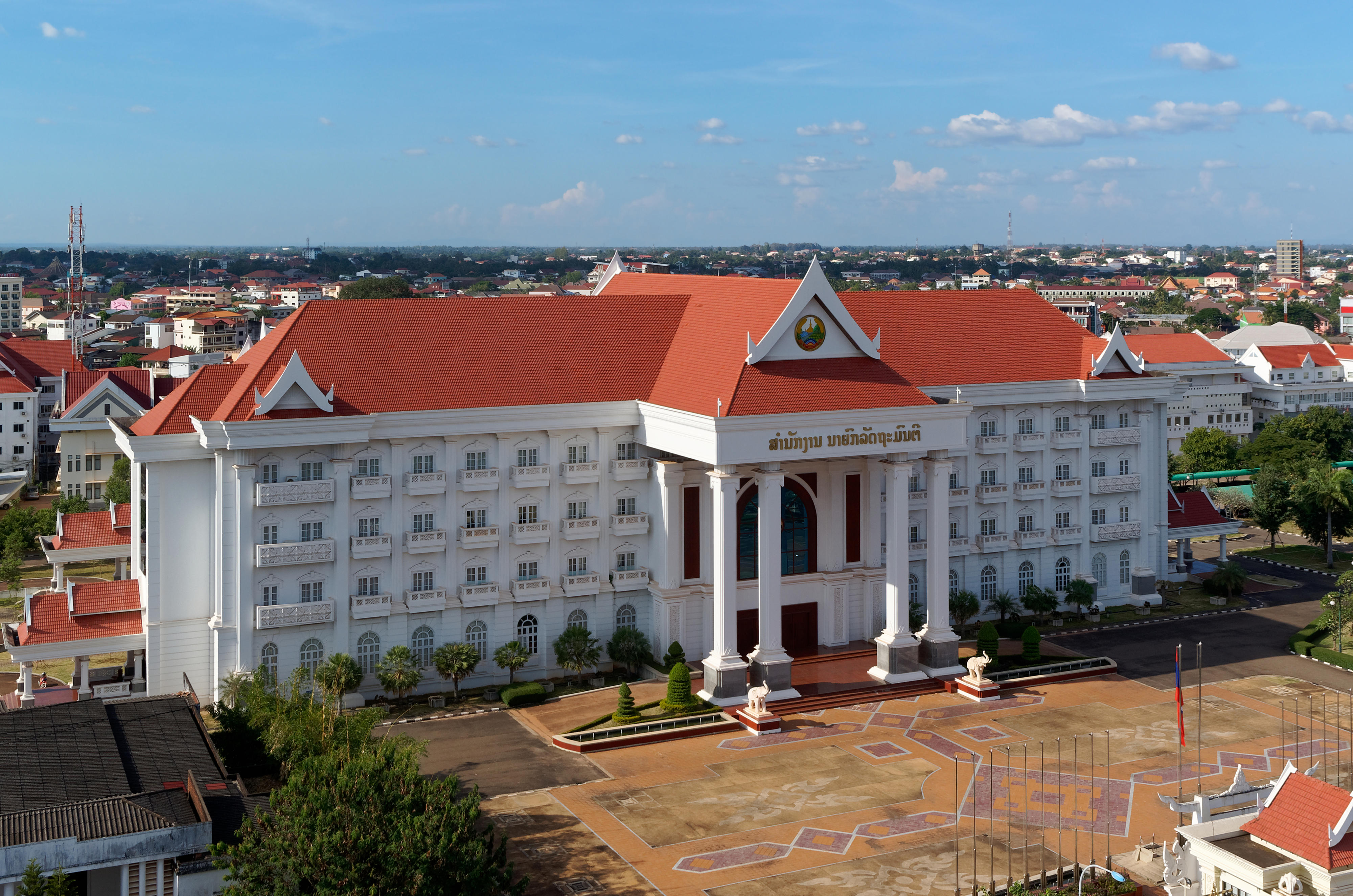 Regierungsgebäude in Vientiane, der Hauptstadt von Laos