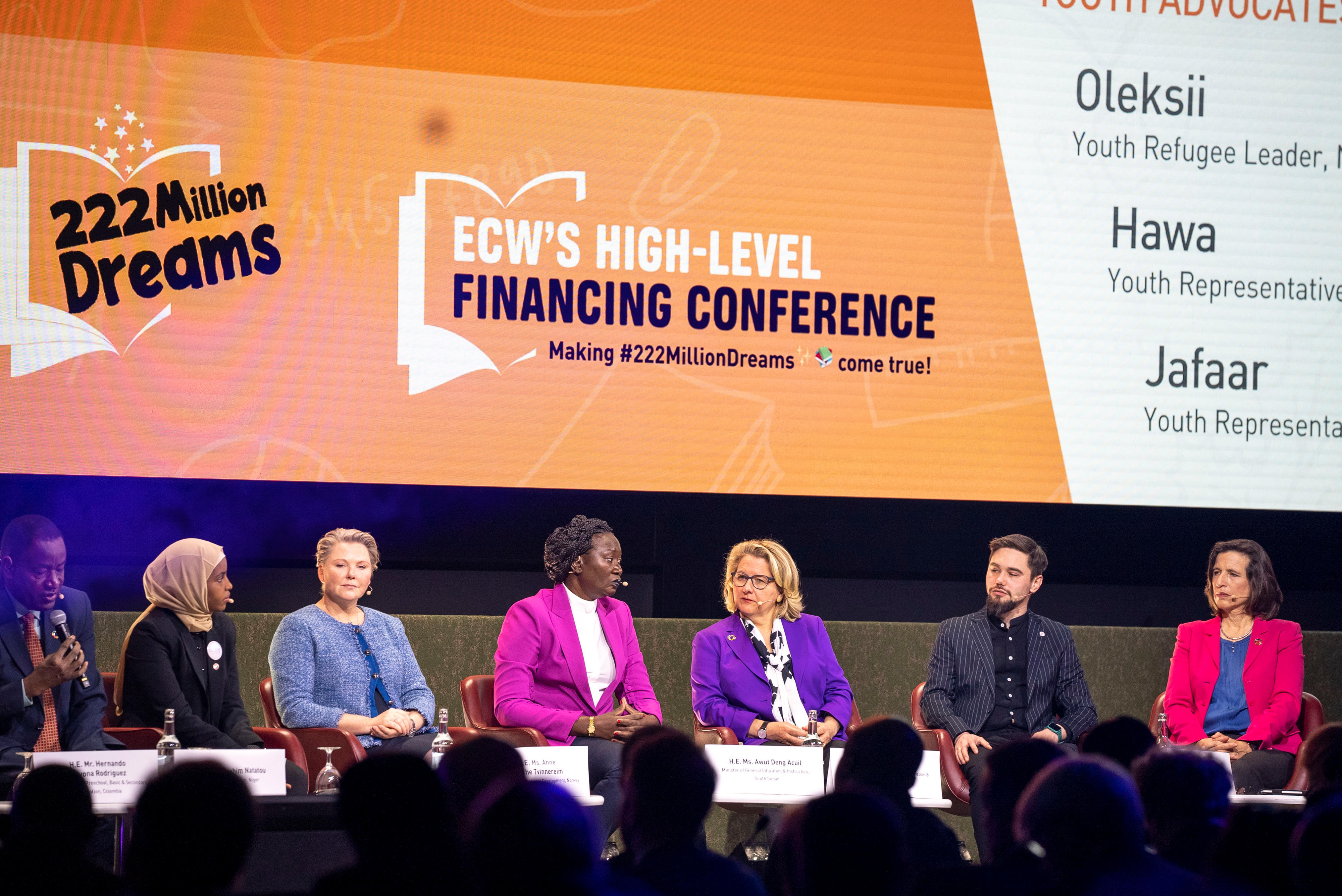 Entwicklungsministerin Svenja Schulze bei der internationalen Geberkonferenz des UN-Bildungsfonds „Education Cannot Wait“ (ECW) am 16. Februar 2023 in Genf