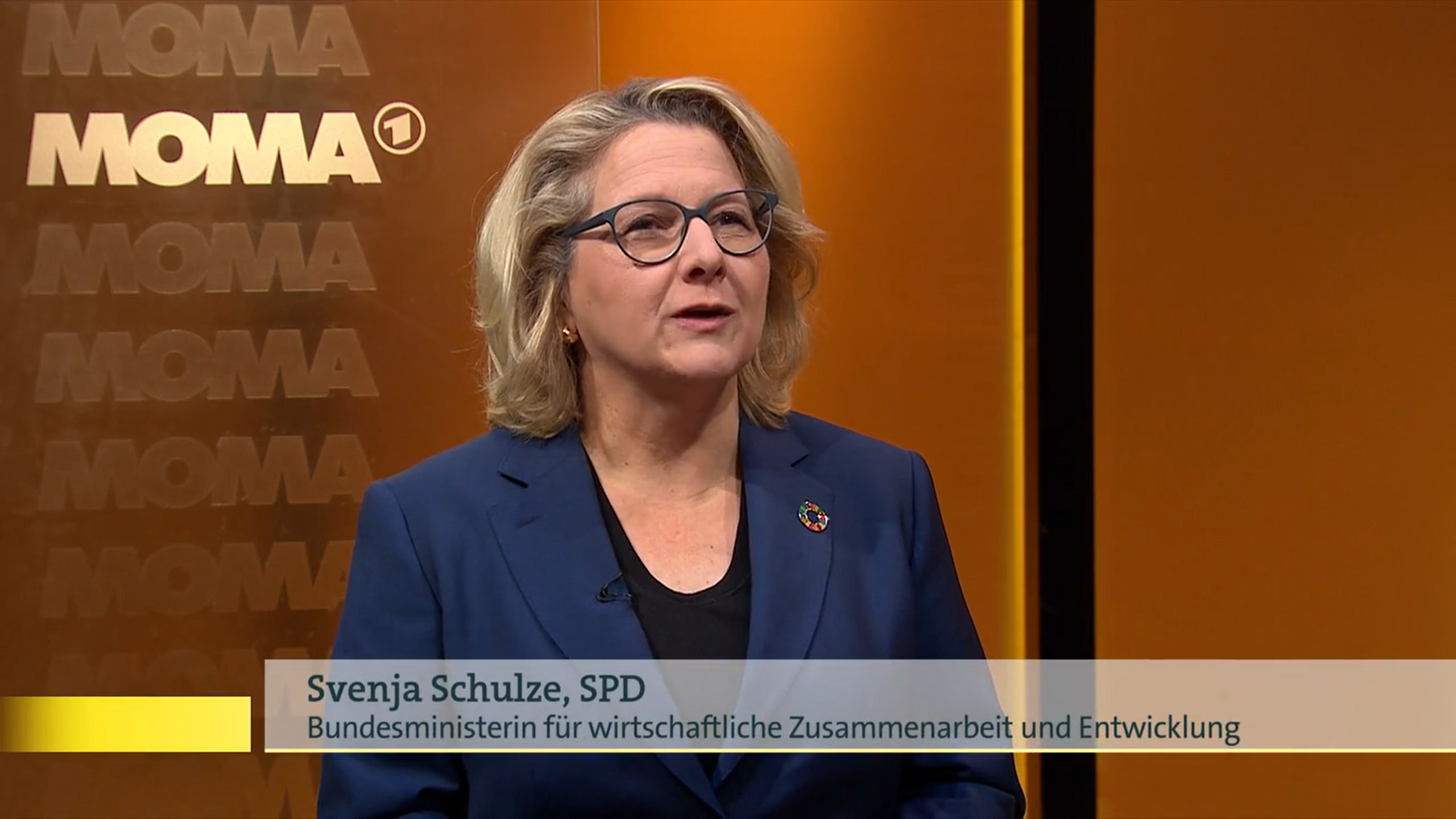 Standbild aus dem Videointerview von Ministerin Svenja Schulze mit dem ARD-Morgenmagazin am 1. März 2023
