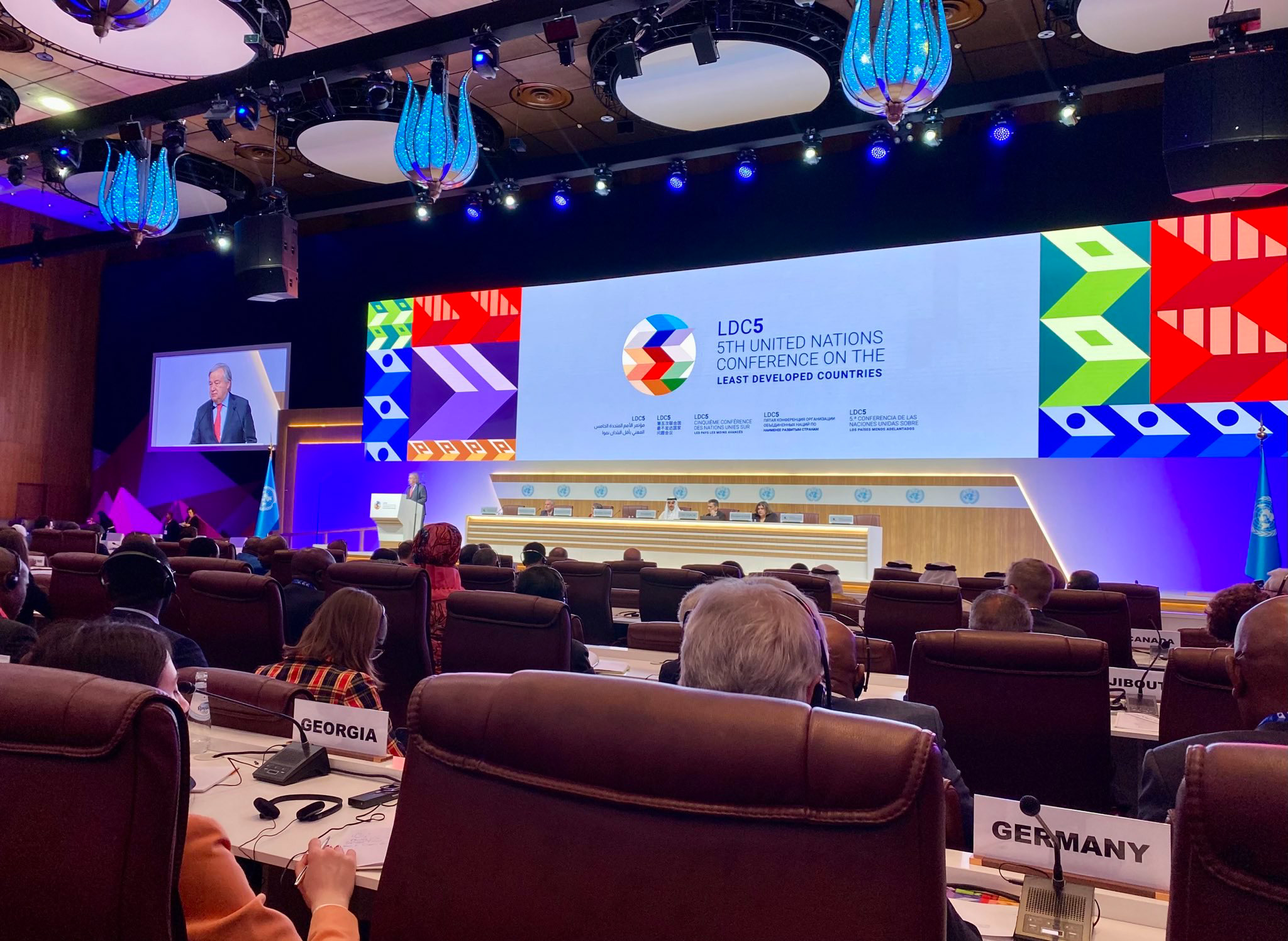 United Nations Secretary-General António Guterres at the opening of the Fifth United Nations Conference on the Least Developed Countries (LDC5) in Doha