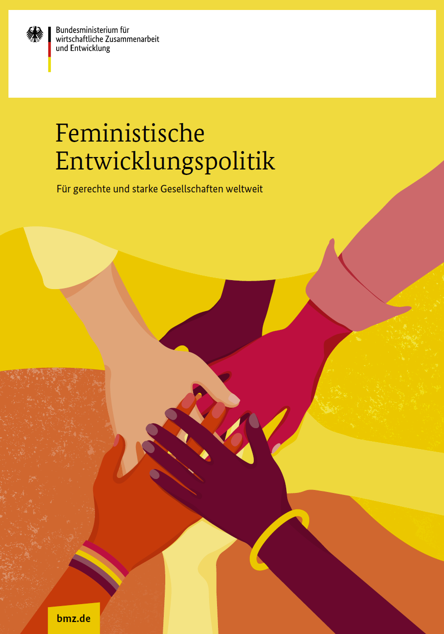 Titelblatt: Feministische Entwicklungspolitik – Für gerechte und starke Gesellschaften weltweit