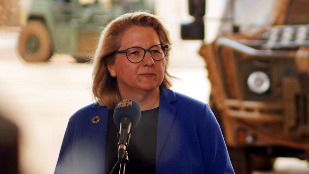 Entwicklungsministerin Svenja Schulze bei einem Pressestatement während Ihres Besuchs in Mali