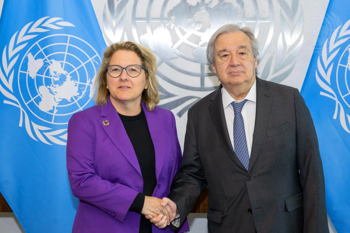 Bundesentwicklungsministerin Svenja Schulze mit UN-Generalsekretär António Guterres in New York