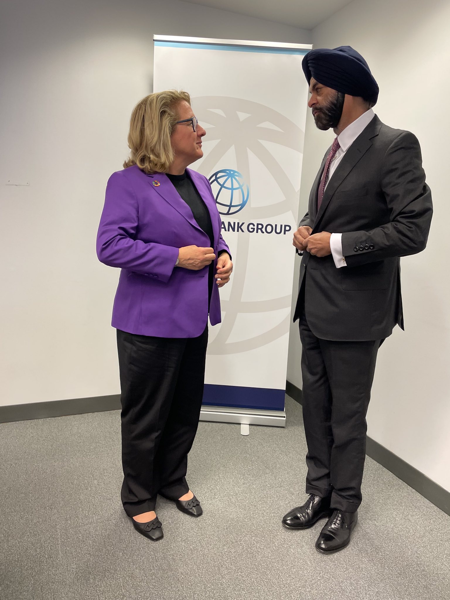 Bundesministerin Svenja Schulze und Weltbank-Chef Ajay Banga 