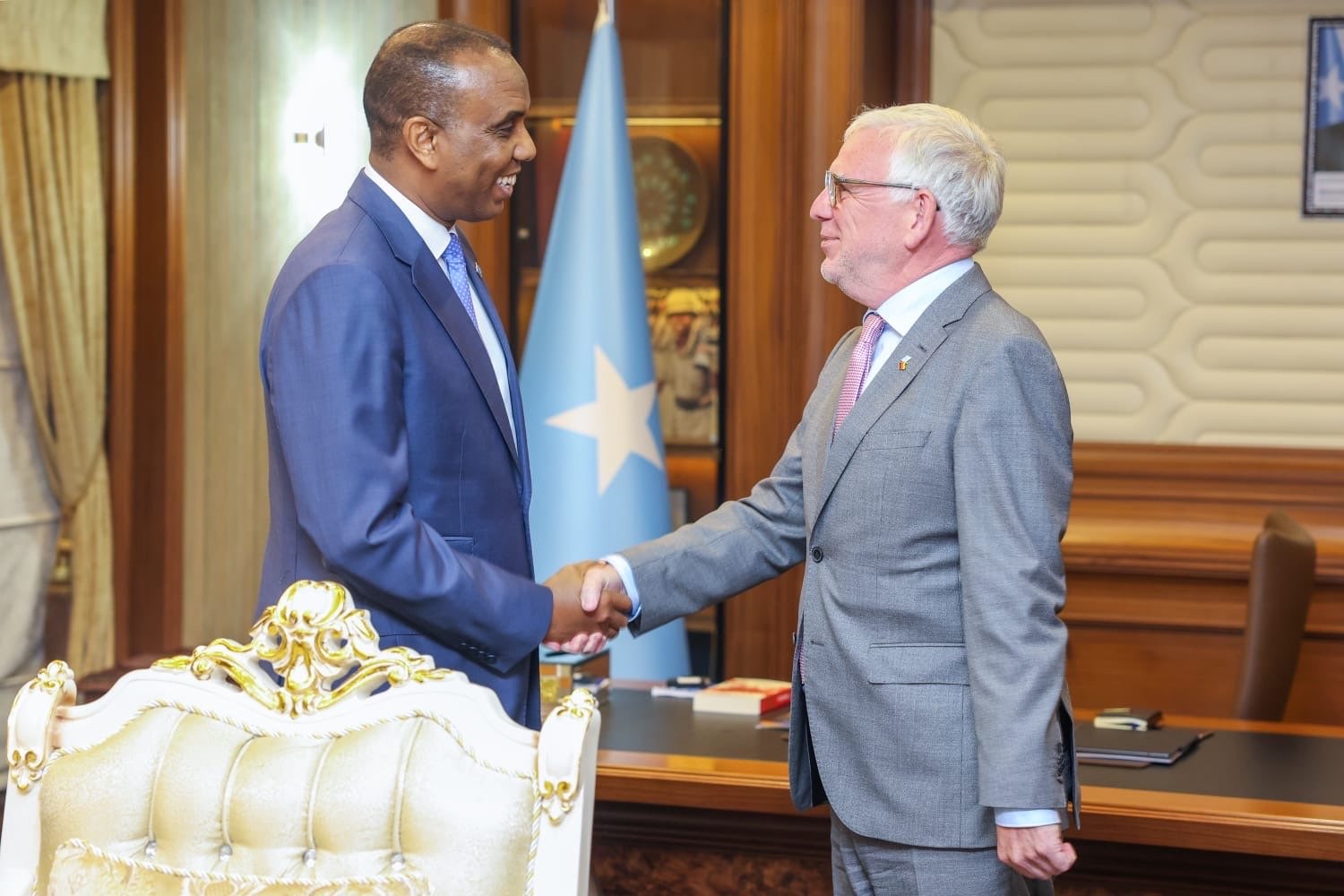 Staatssekretär Jochen Flasbarth mit dem somalischen Premierminister Hamza Abdi Barre