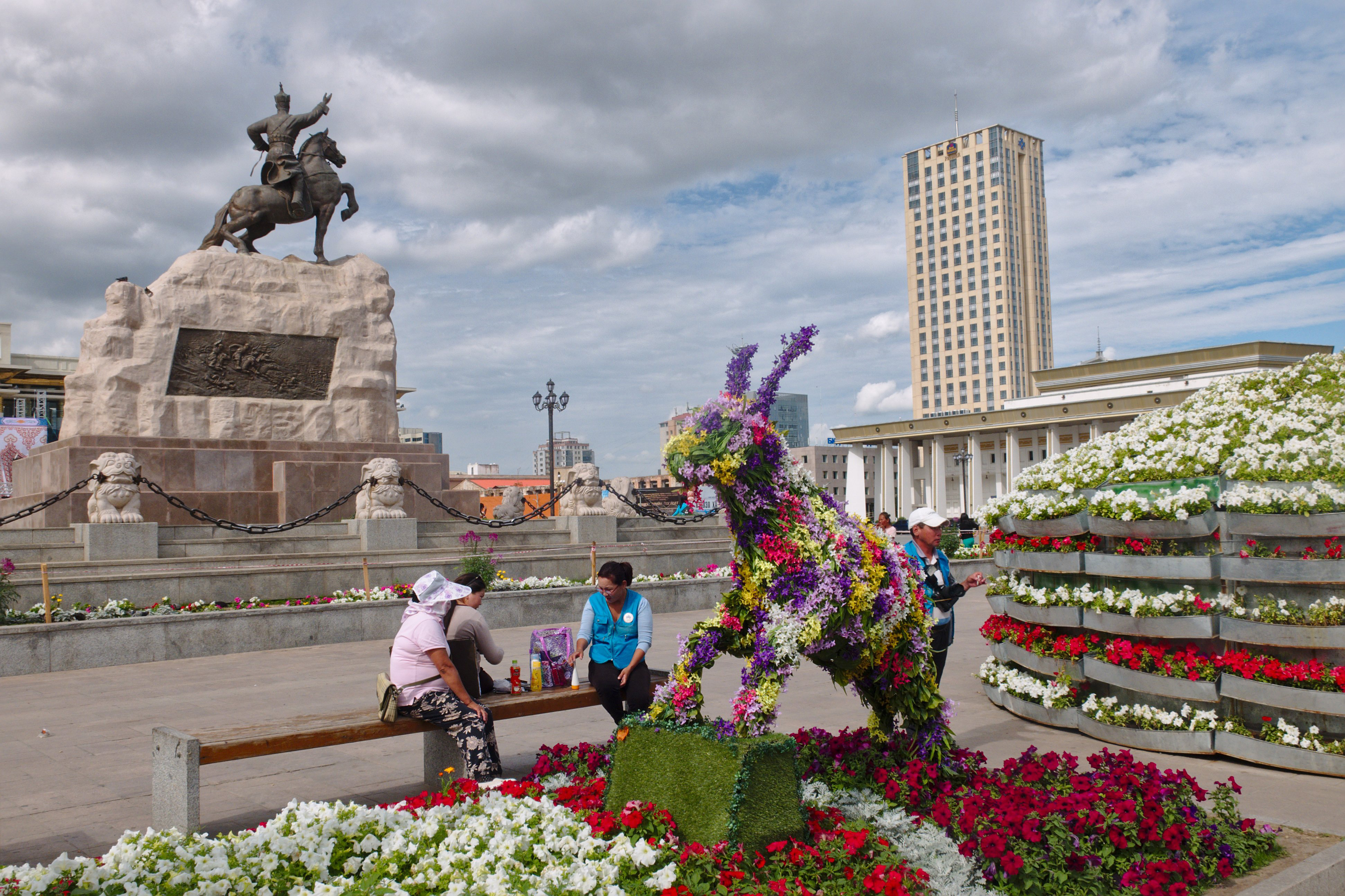 Süchbaatar-Platz in Ulan Bator, Mongolei