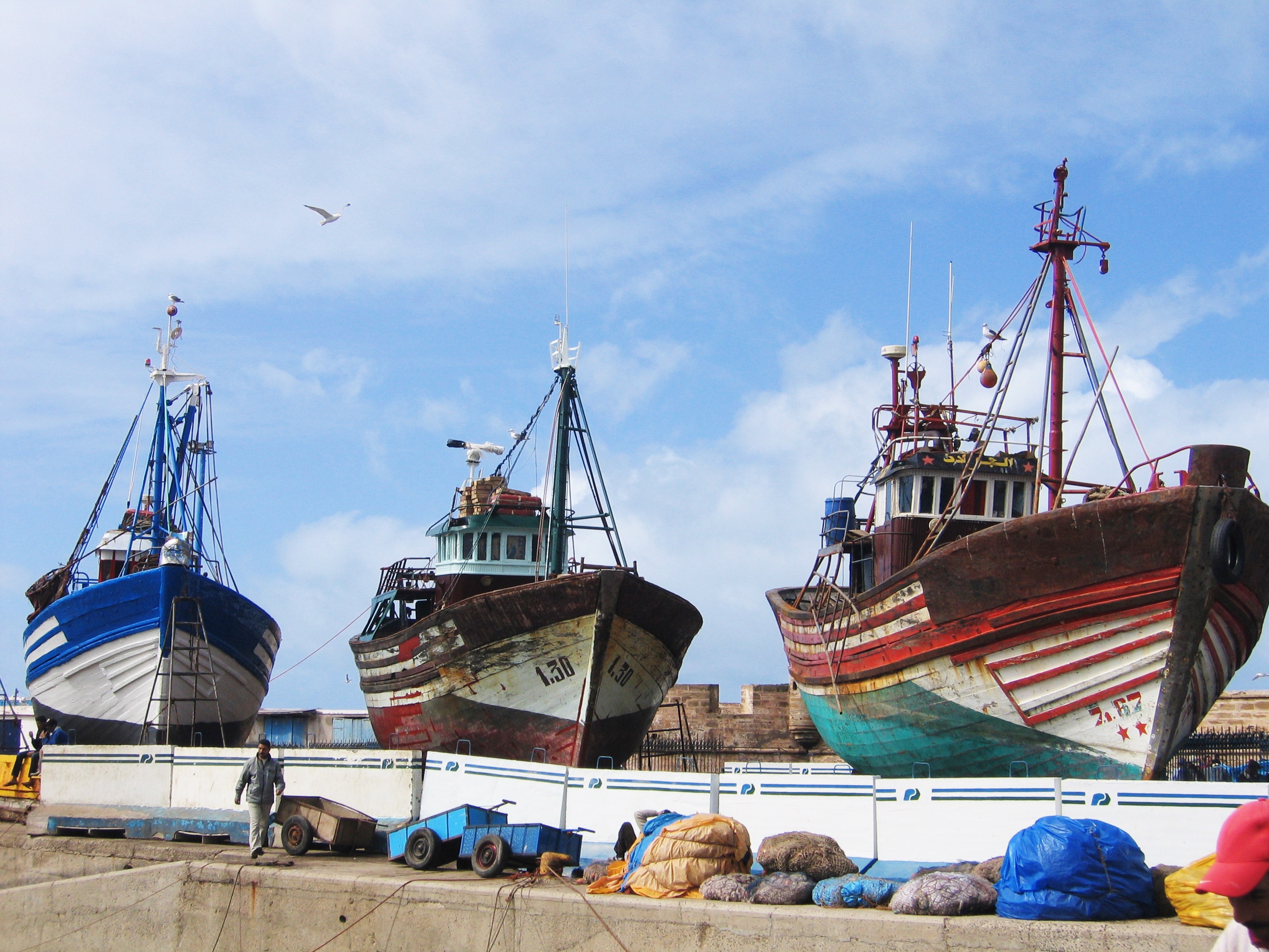 Fishing boats in the harbour of Essaouira